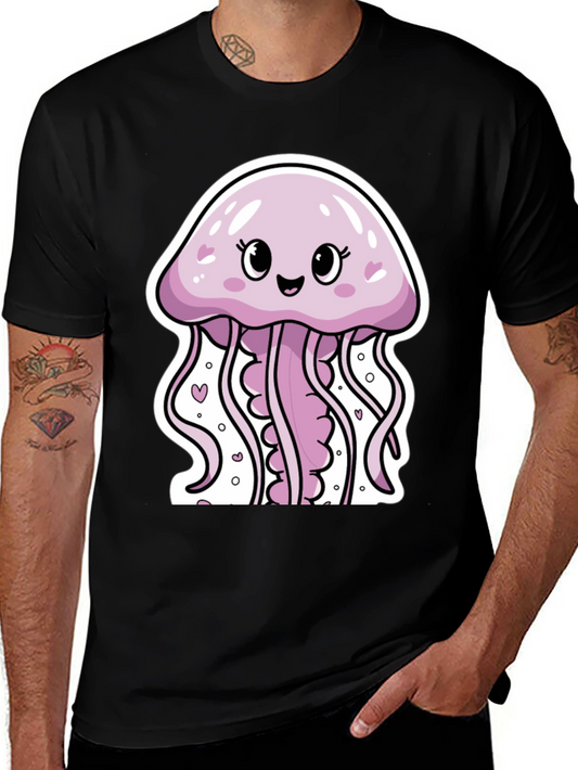 Cute Jellyfish Graphic Tee - Black
