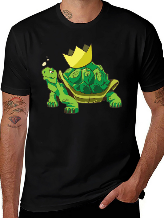 King Turtle T-Shirt - Cartoon Graphic Tee