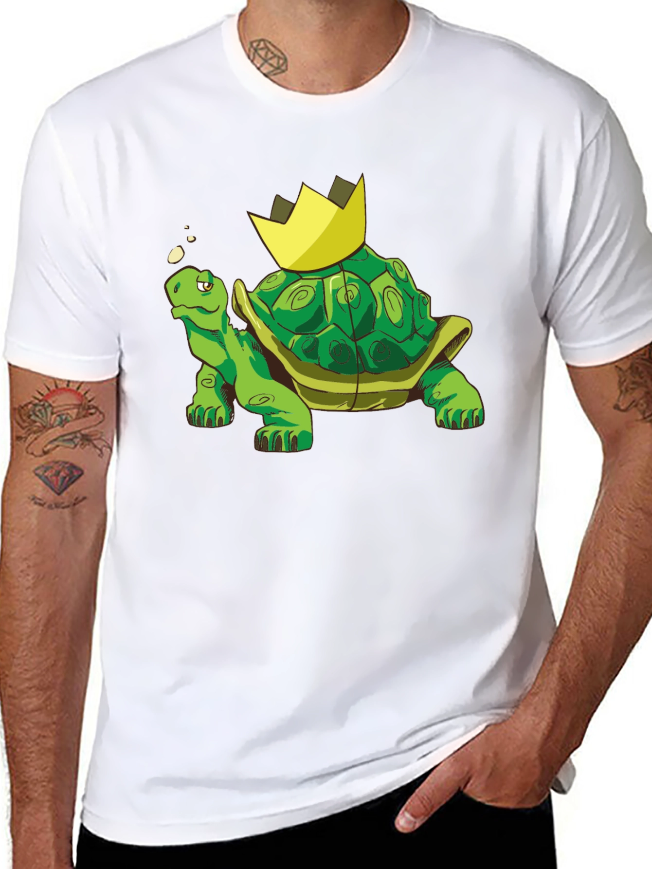 King Turtle T-Shirt - Cartoon Graphic Tee