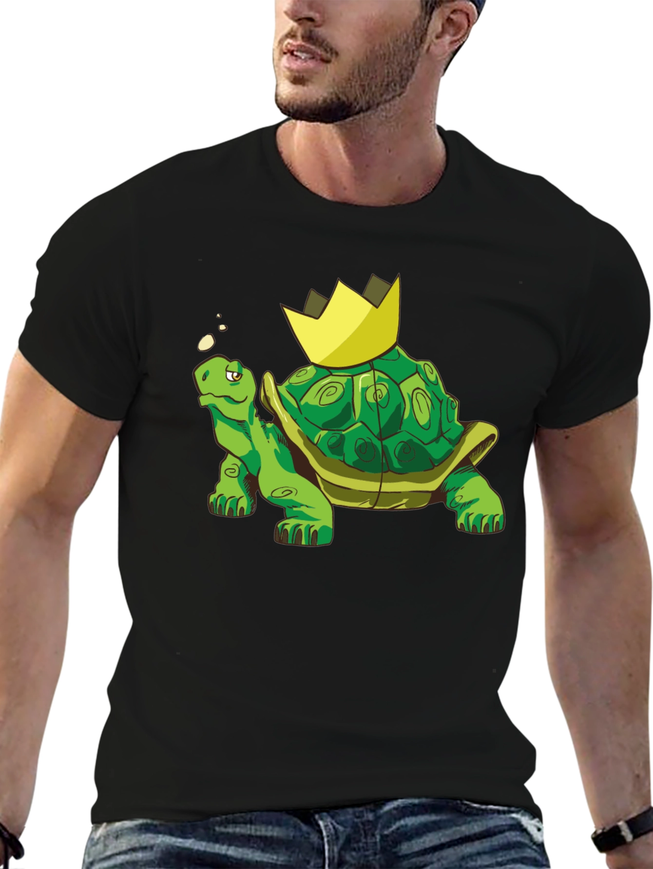 King Turtle T-Shirt - Cartoon Graphic Tee