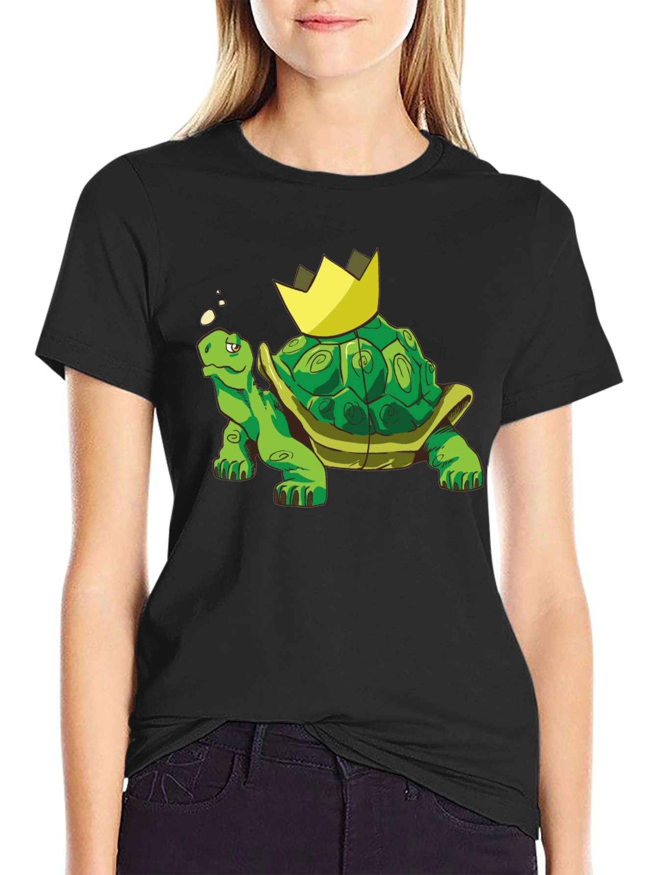 King Turtle T-Shirt - Cartoon Graphic Tee