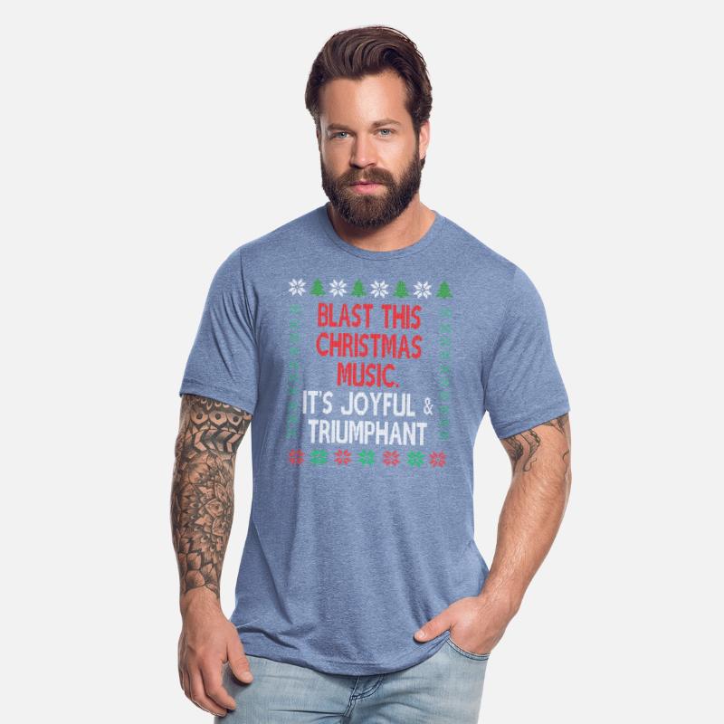 Joyful and triumphant ugly Christmas sweater theme