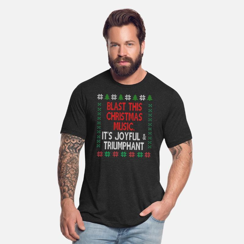 Joyful and triumphant ugly Christmas sweater theme