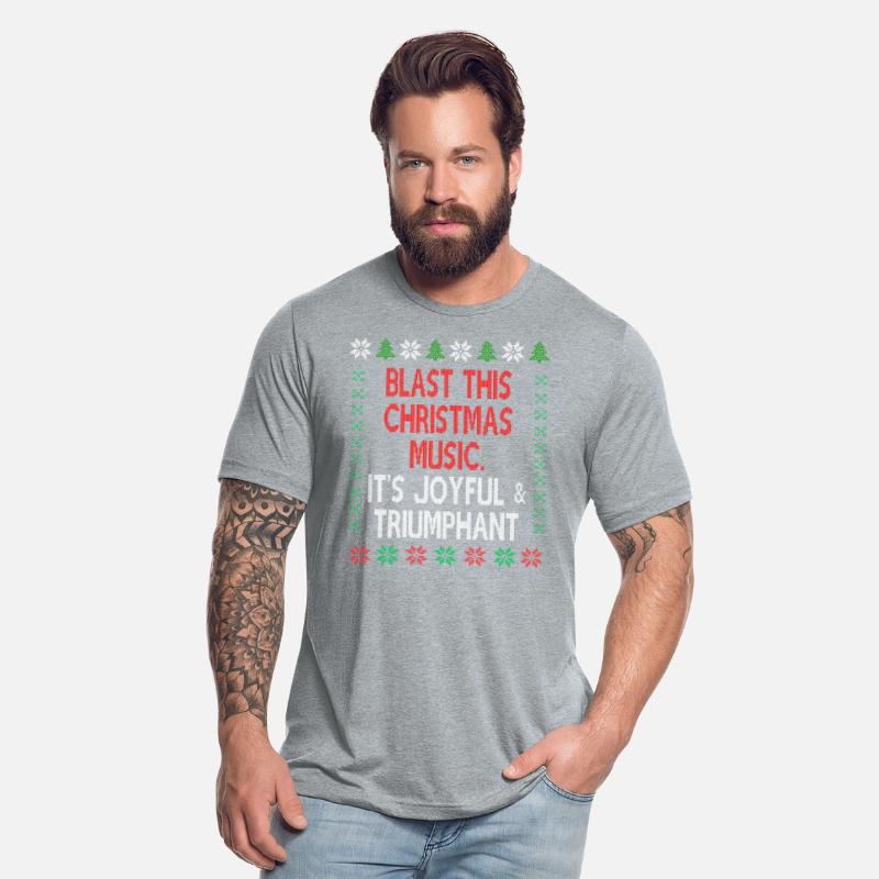 Joyful and triumphant ugly Christmas sweater theme