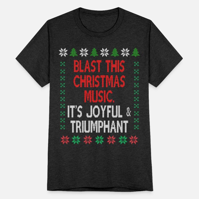Joyful and triumphant ugly Christmas sweater theme