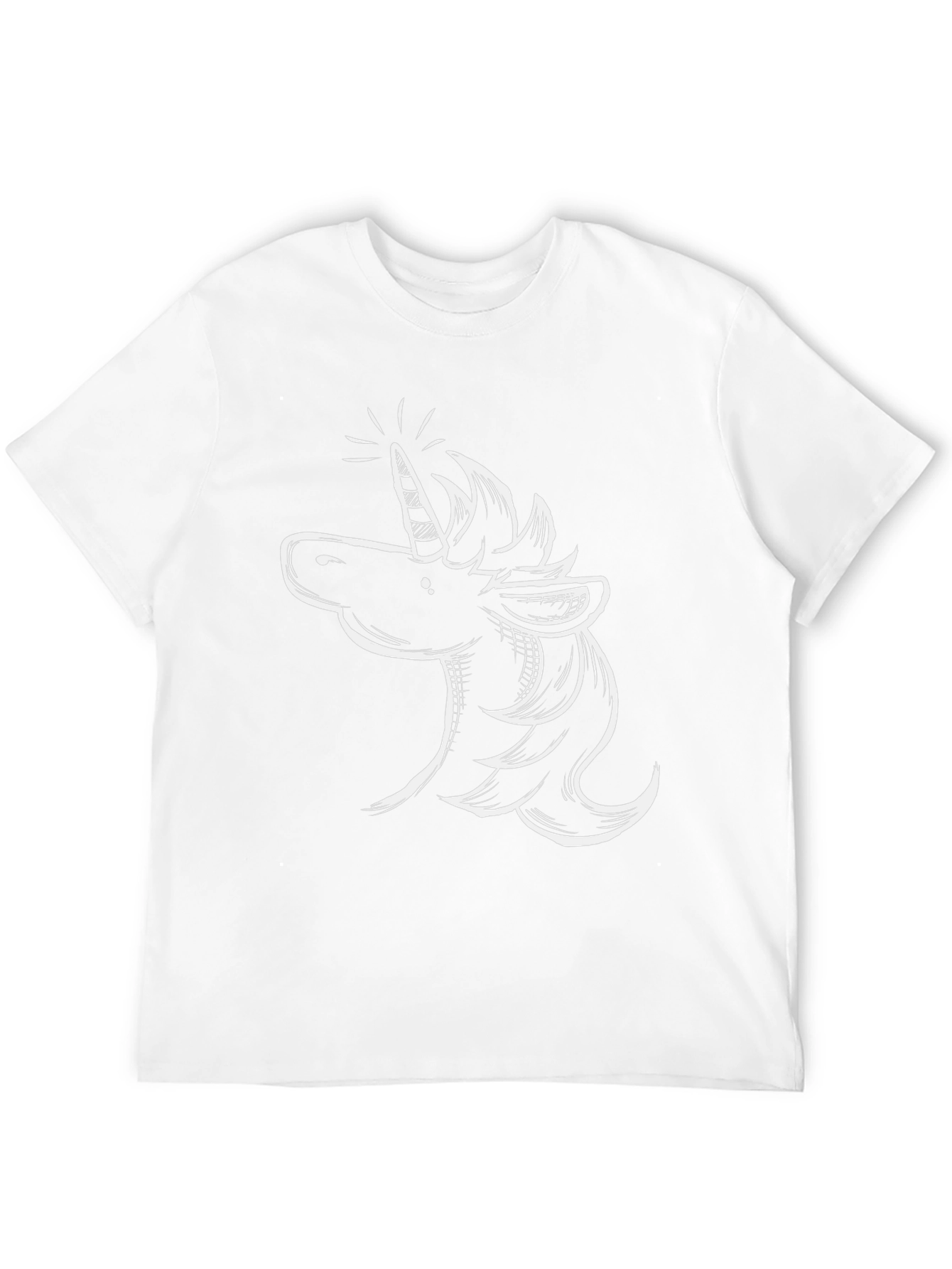 Unicorn Sketch Mens Black T-Shirt