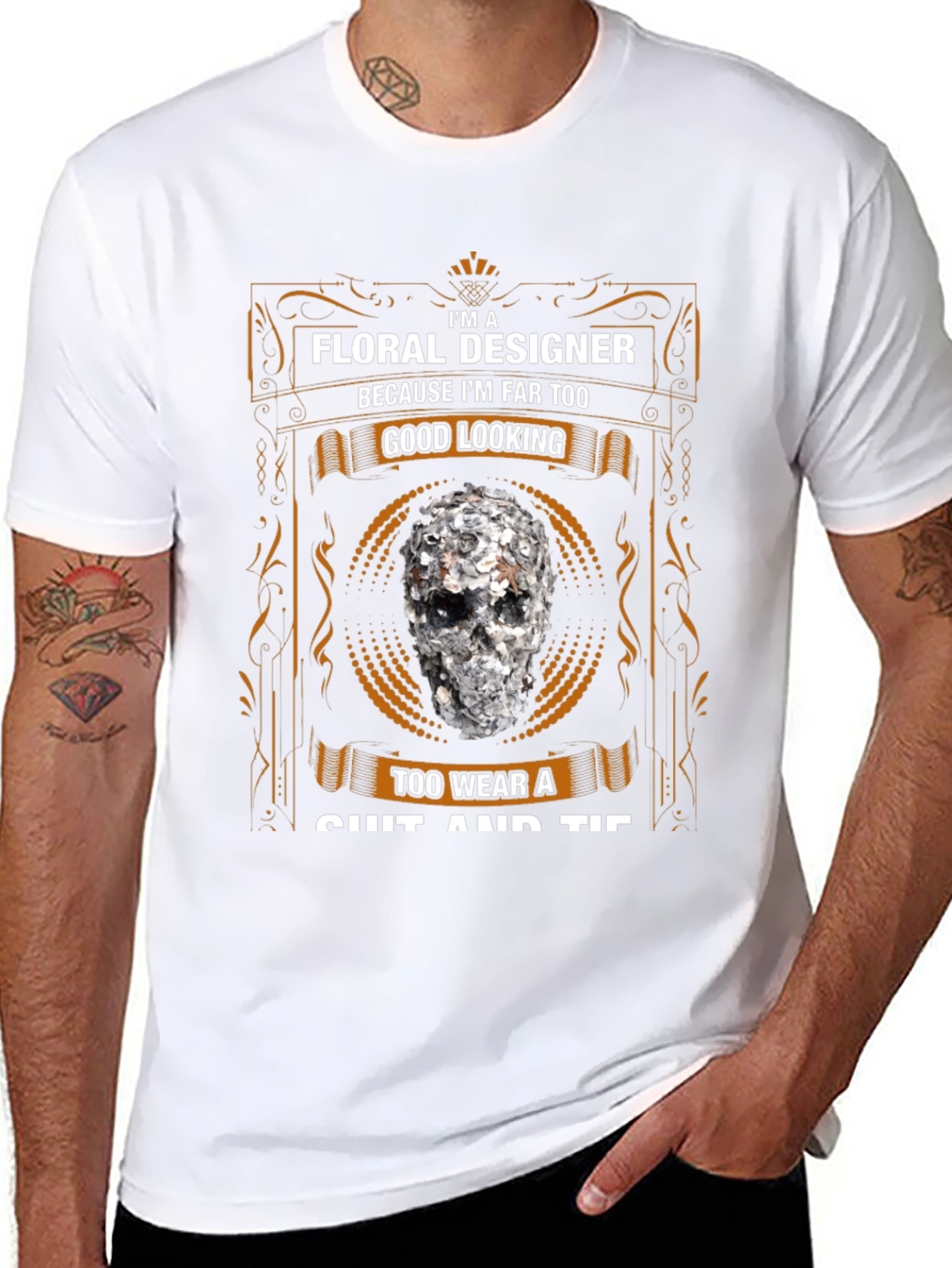 Floral Designer Skull T-Shirt - Too Good Looking