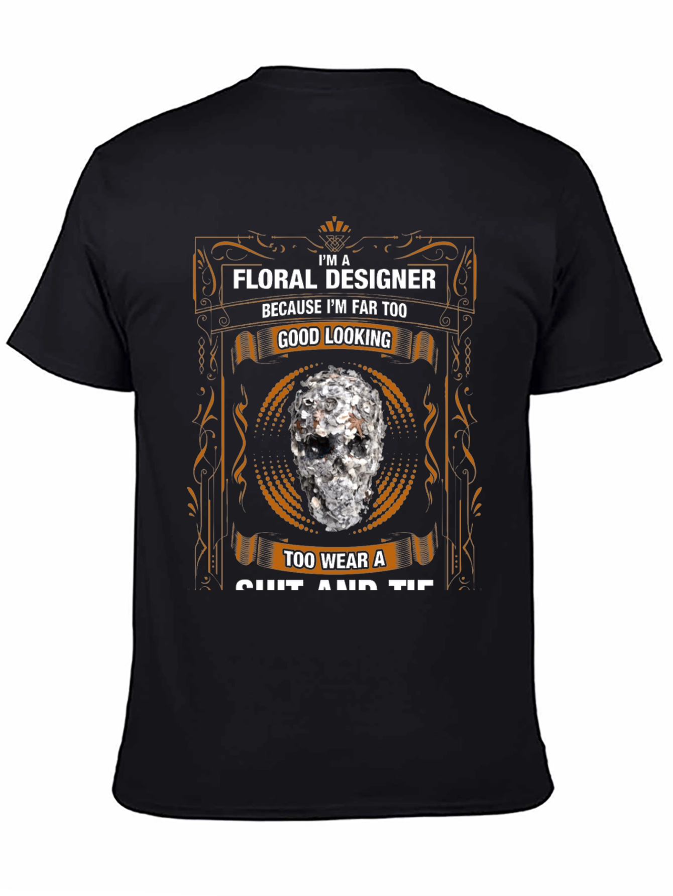 Floral Designer Skull T-Shirt - Too Good Looking