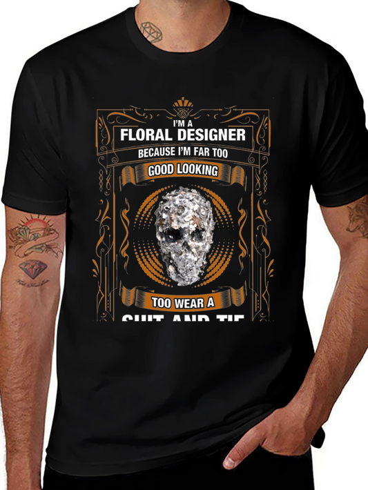 Floral Designer Skull T-Shirt - Too Good Looking