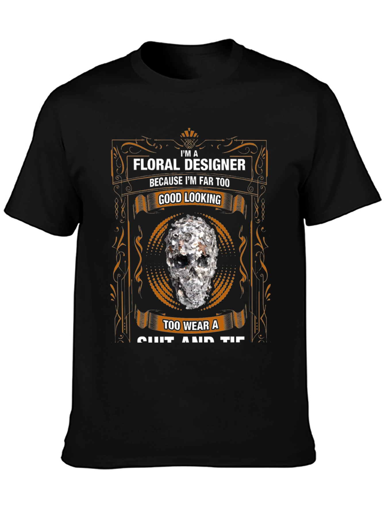 Floral Designer Skull T-Shirt - Too Good Looking