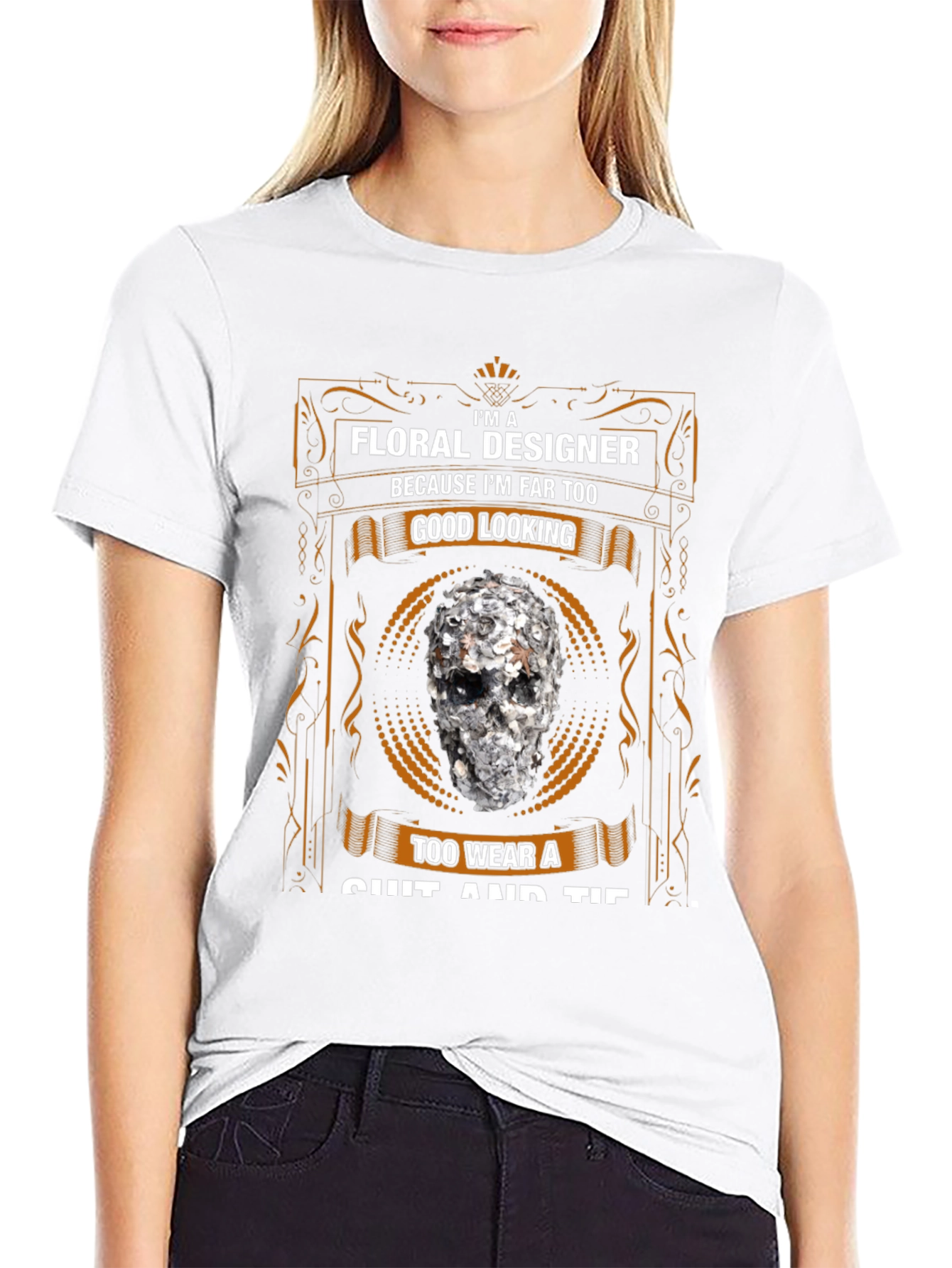 Floral Designer Skull T-Shirt - Too Good Looking
