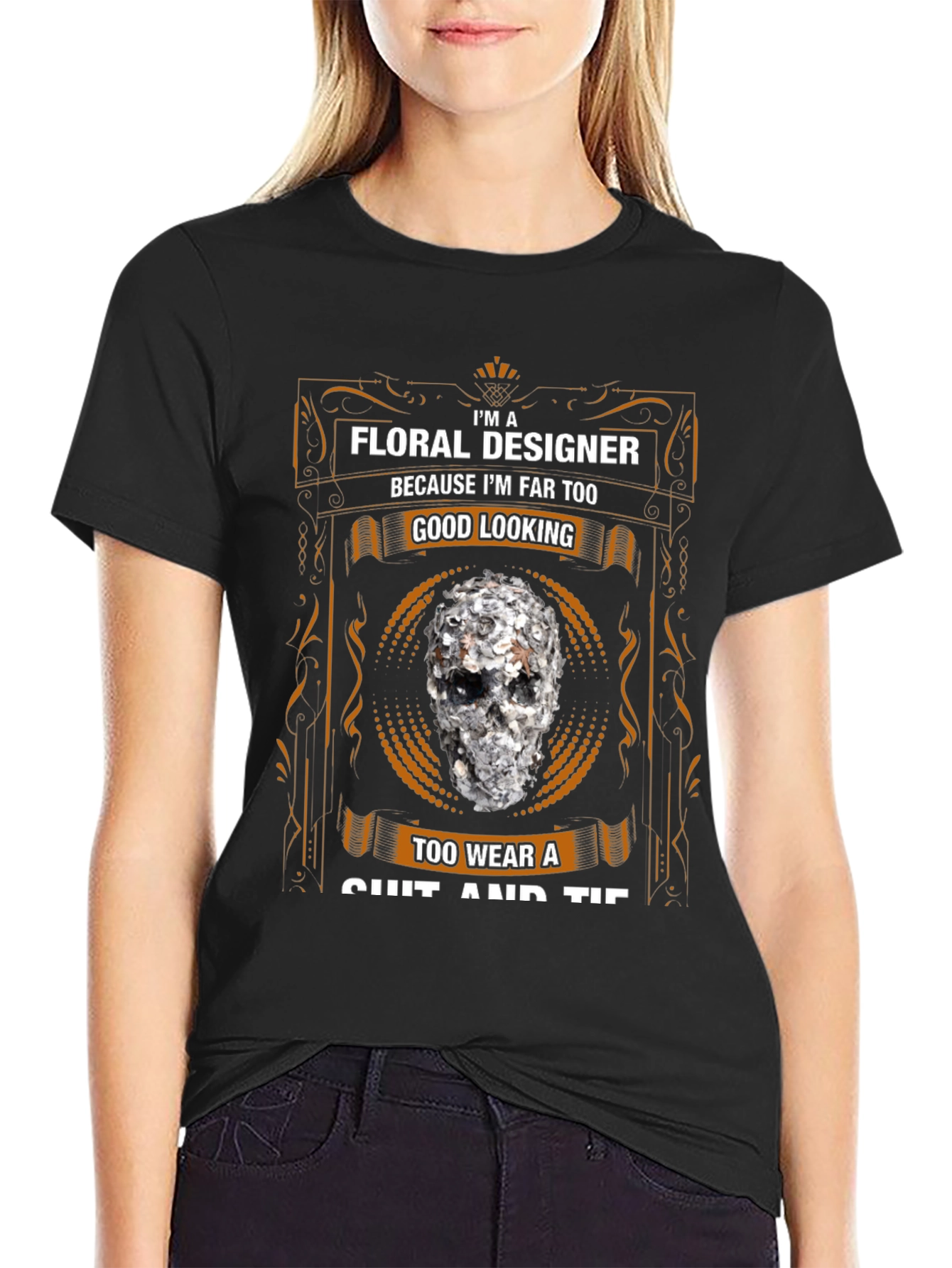 Floral Designer Skull T-Shirt - Too Good Looking
