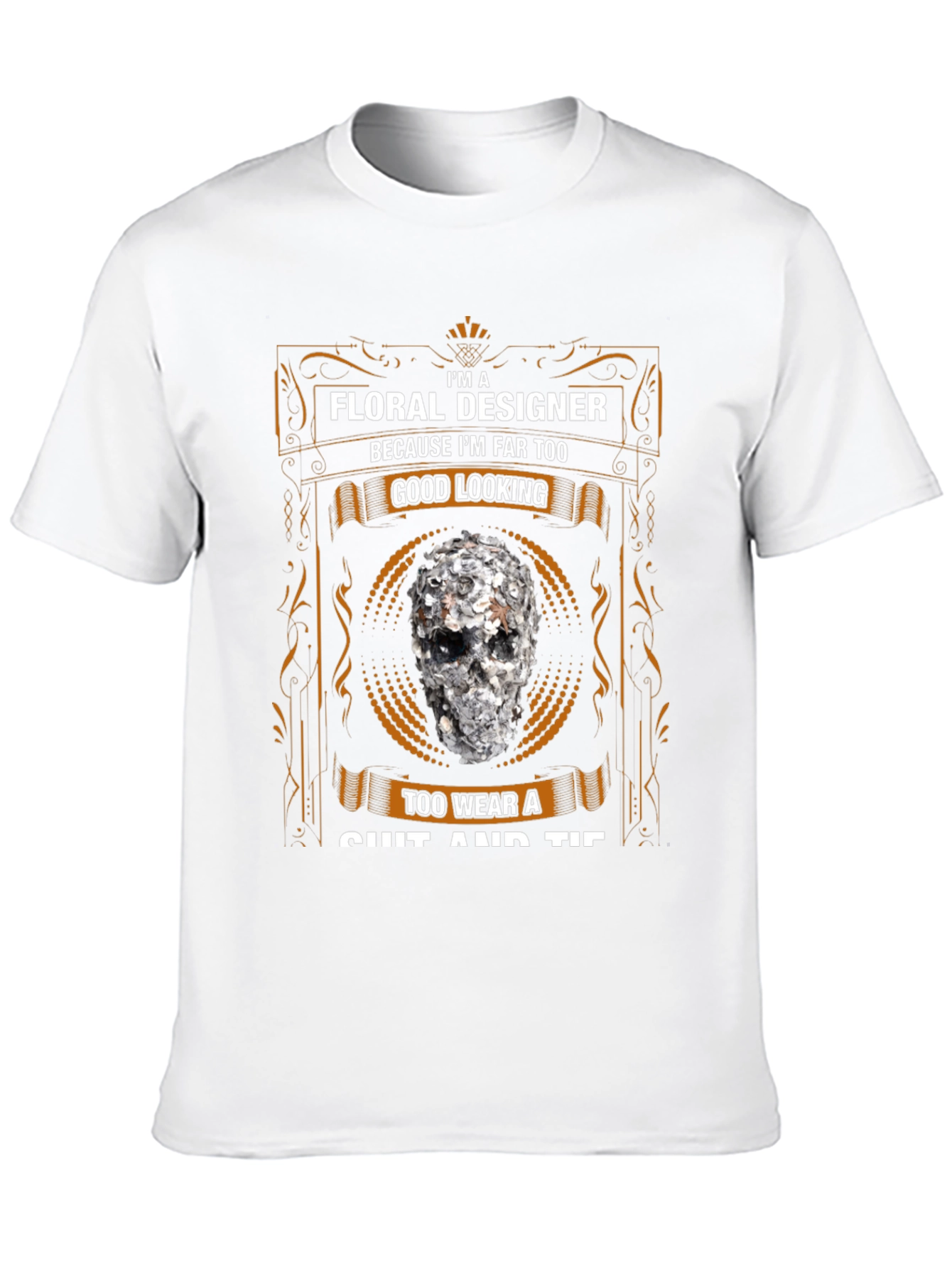 Floral Designer Skull T-Shirt - Too Good Looking