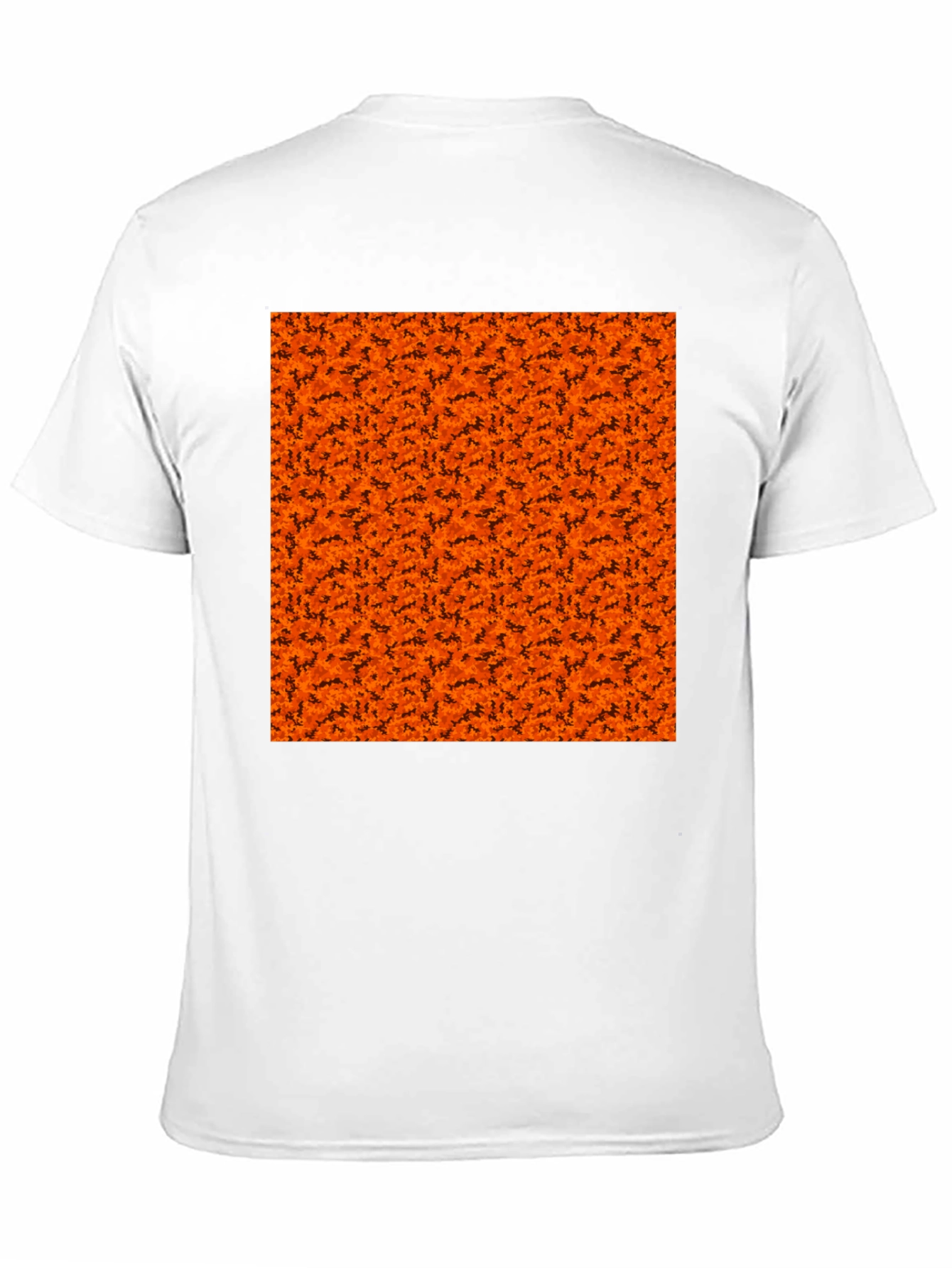 Halloween Orange Bats Pattern Black T-Shirt