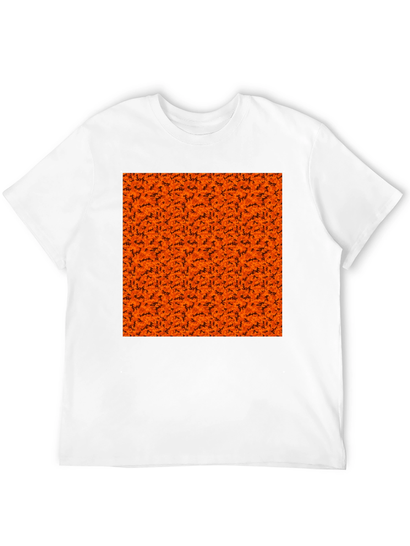 Halloween Orange Bats Pattern Black T-Shirt