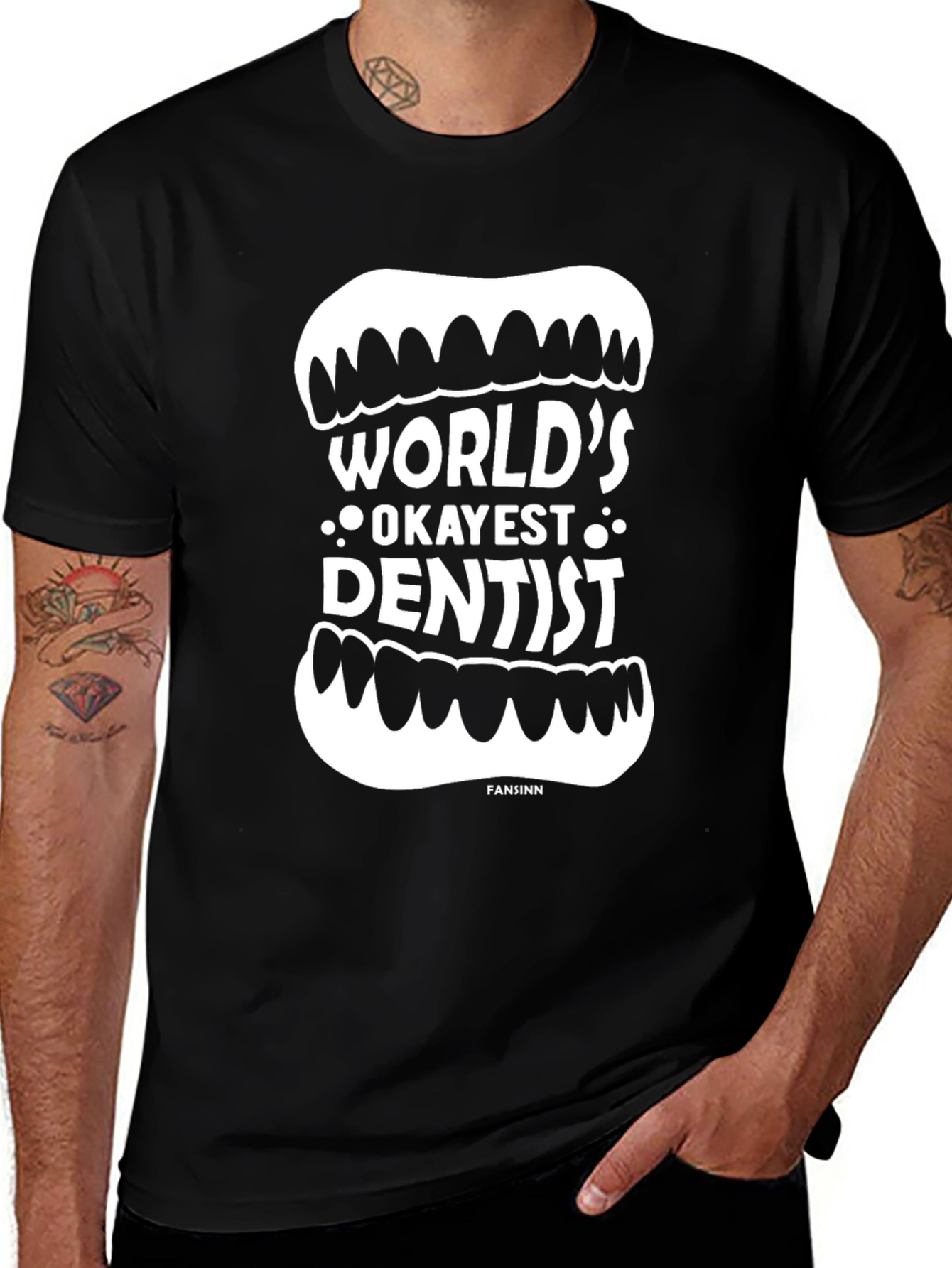 Worlds Okayest Dentist T-Shirt - Funny Dentist Gift