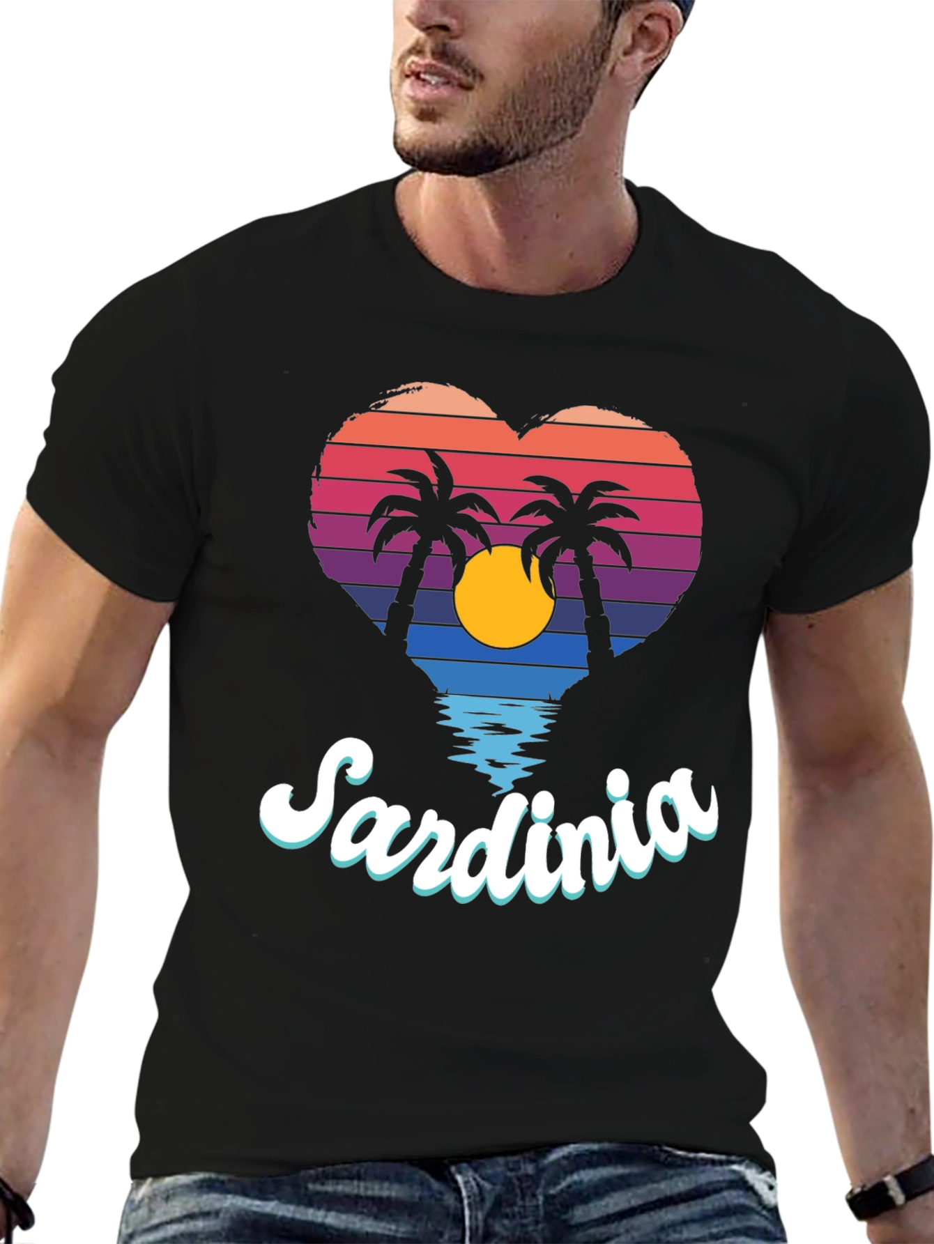 Sardinia Sunset Heart T-Shirt