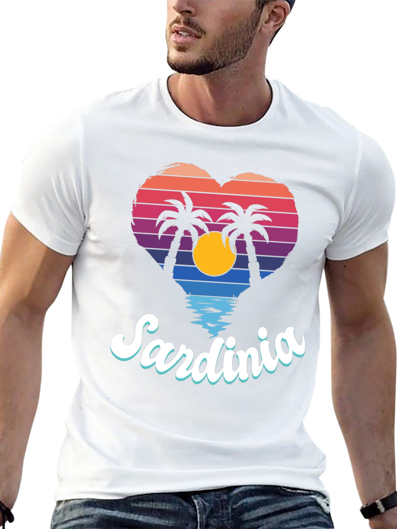 Sardinia Sunset Heart T-Shirt