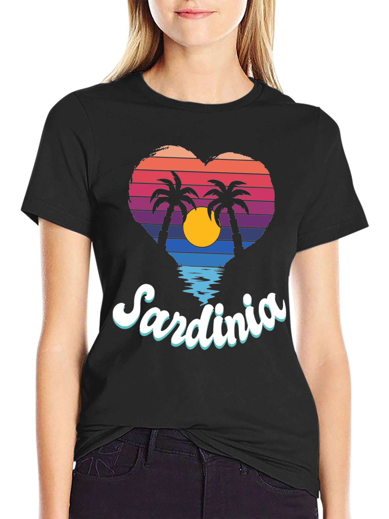 Sardinia Sunset Heart T-Shirt