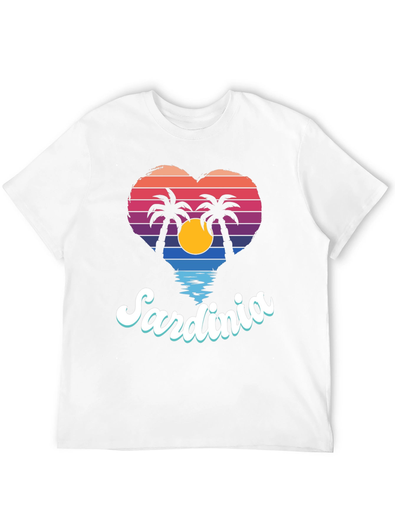 Sardinia Sunset Heart T-Shirt