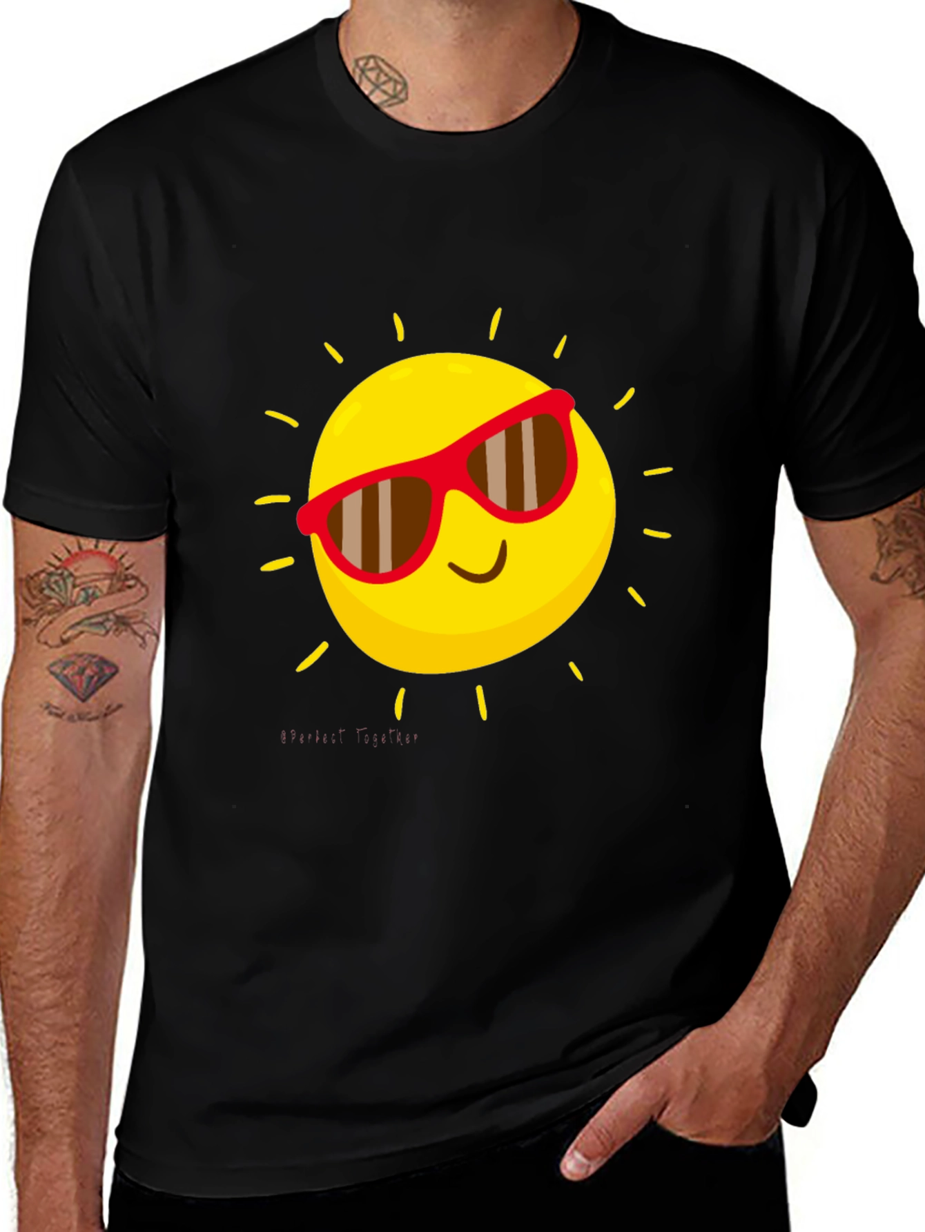 Cool Sun Graphic Tee - Black