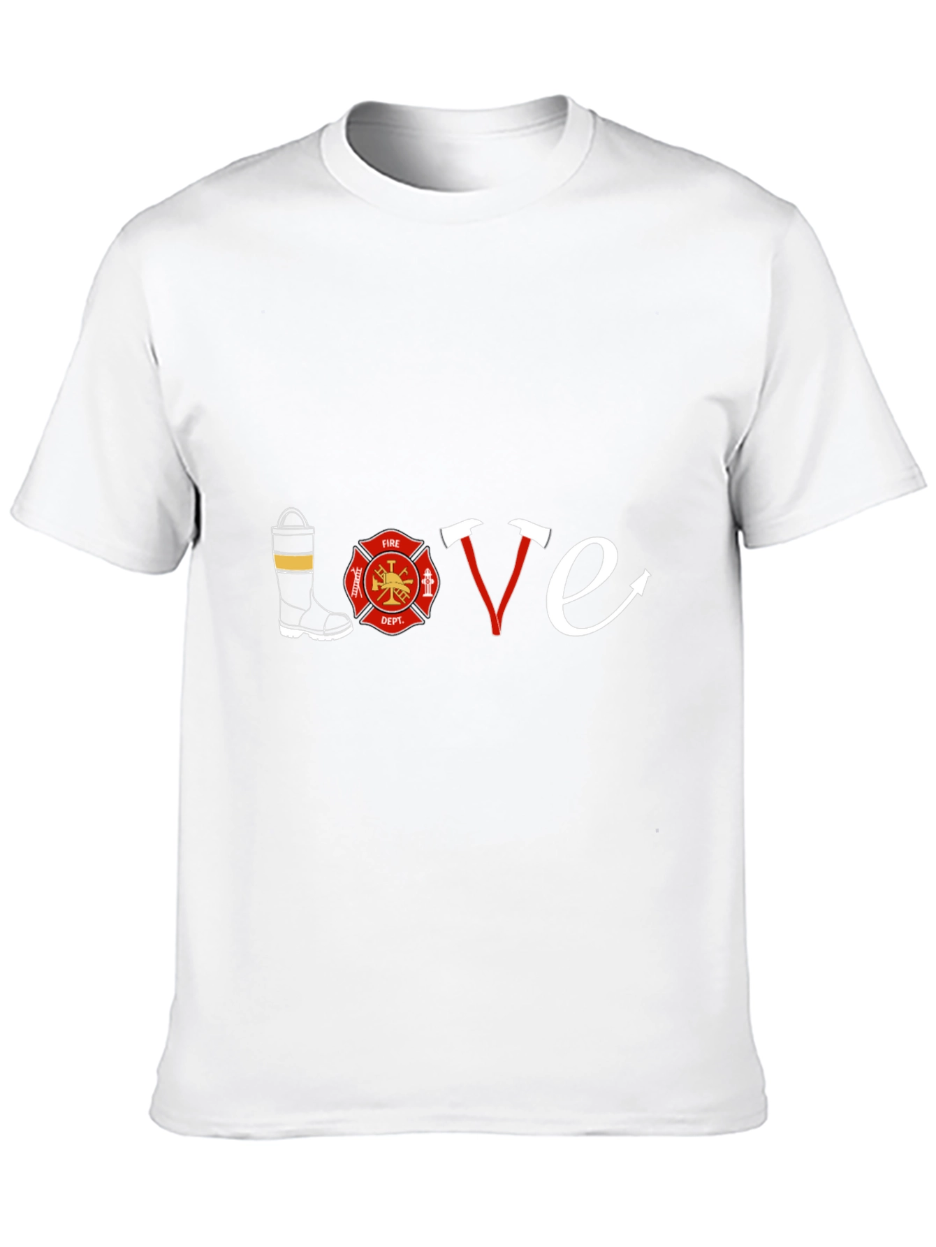 Firefighter Love T-Shirt - Black Graphic Tee