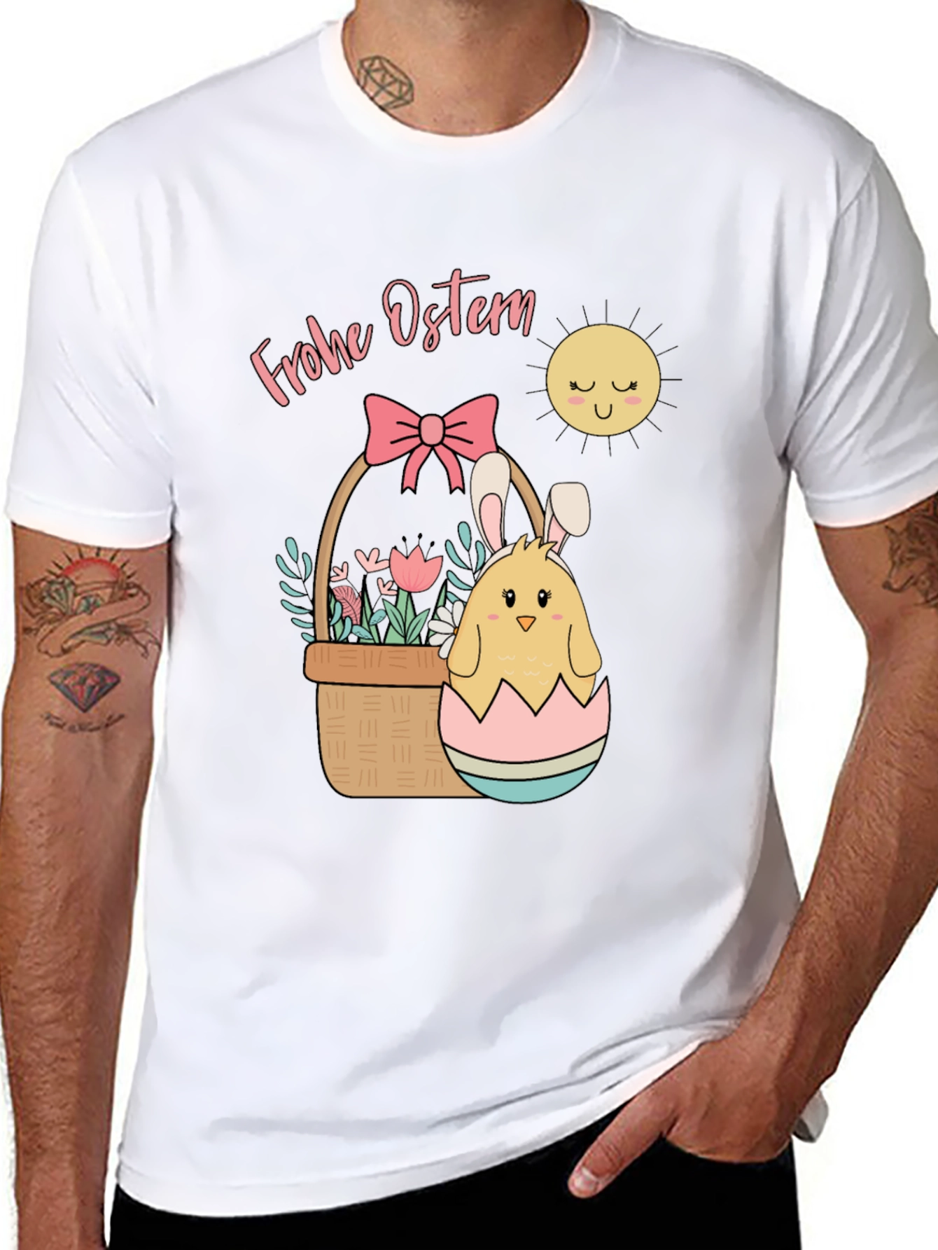 Frohe Ostern Easter Chick Tee