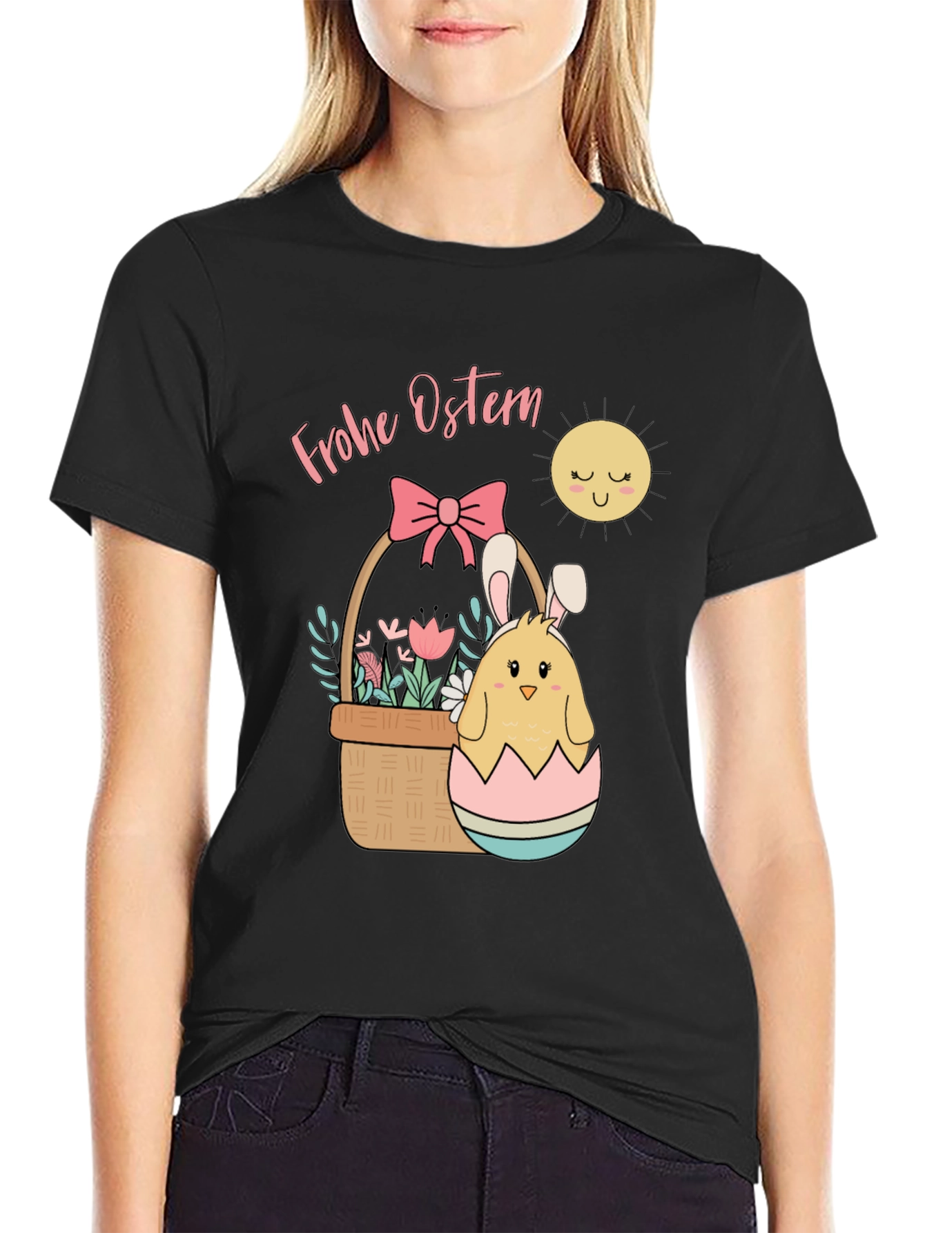 Frohe Ostern Easter Chick Tee