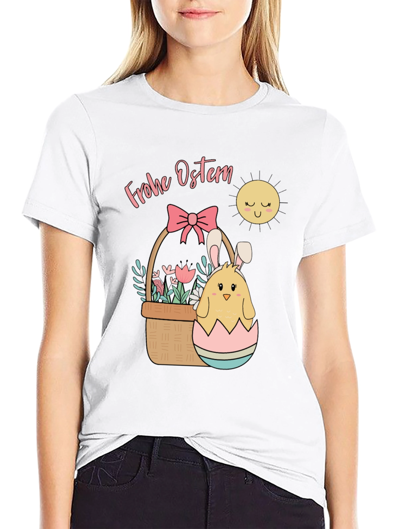 Frohe Ostern Easter Chick Tee