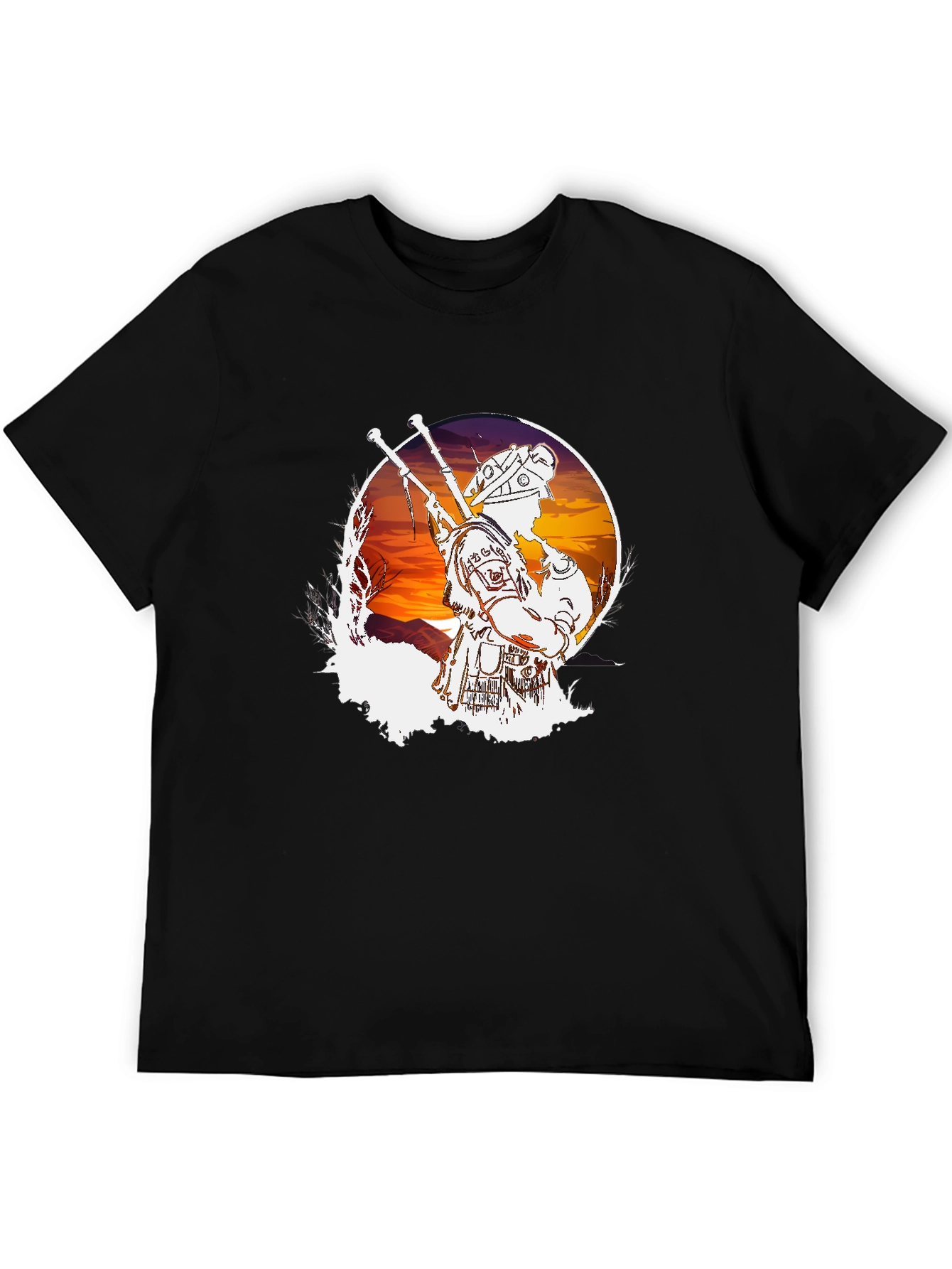 Bagpiper Sunset Graphic Tee - Cool Musician T-Shirt