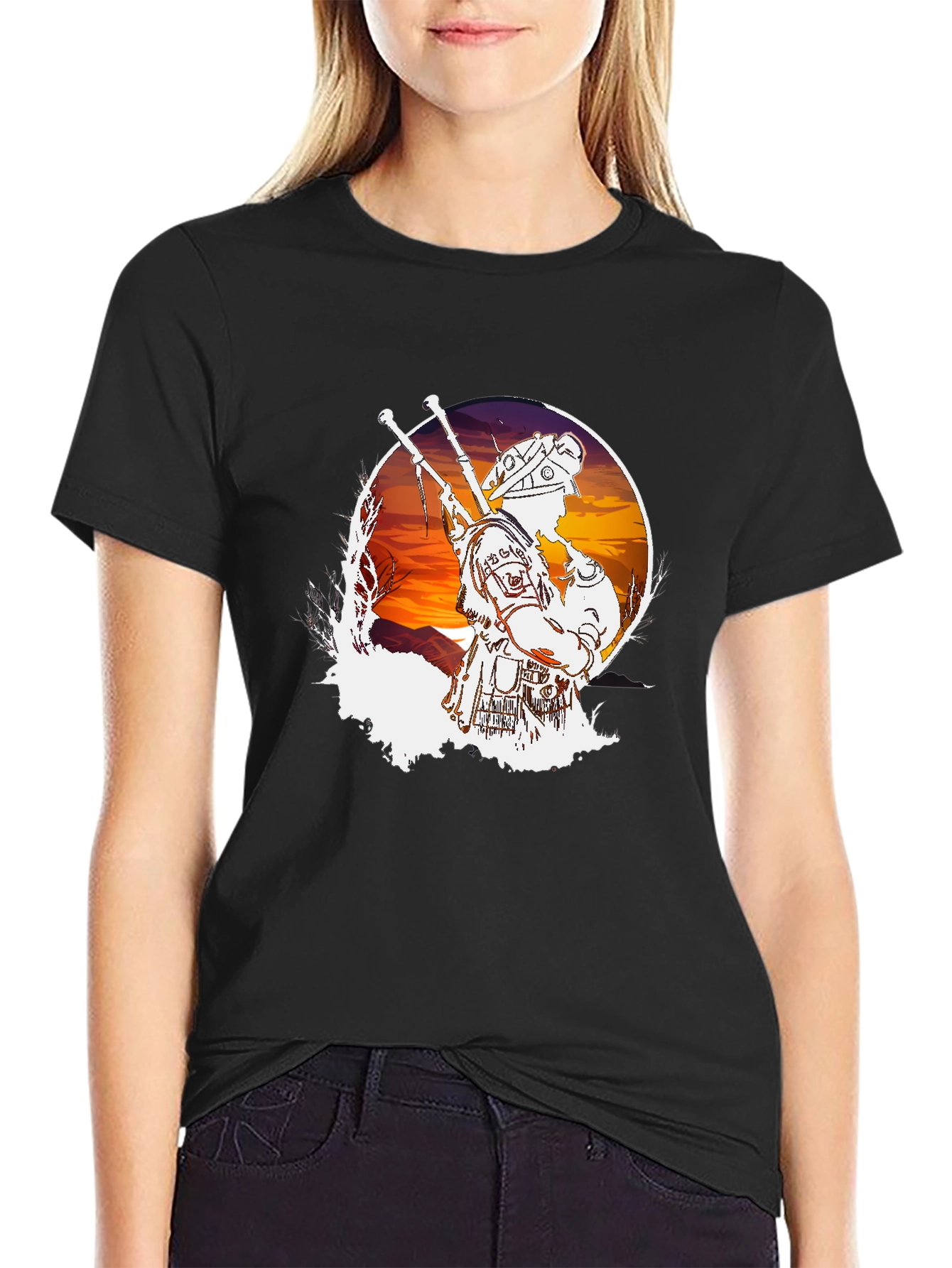 Bagpiper Sunset Graphic Tee - Cool Musician T-Shirt