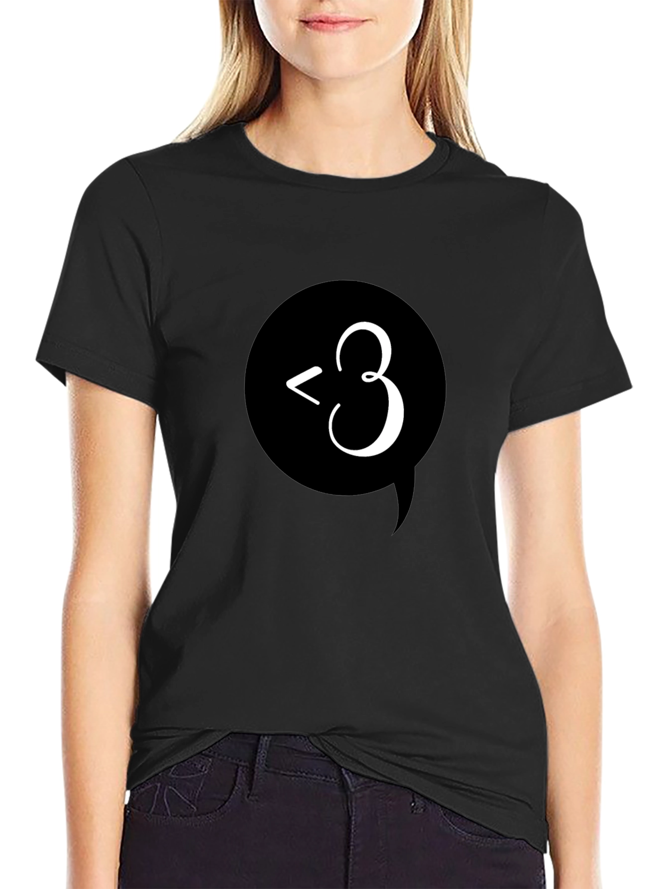 Black T-Shirt with Emoticon Design