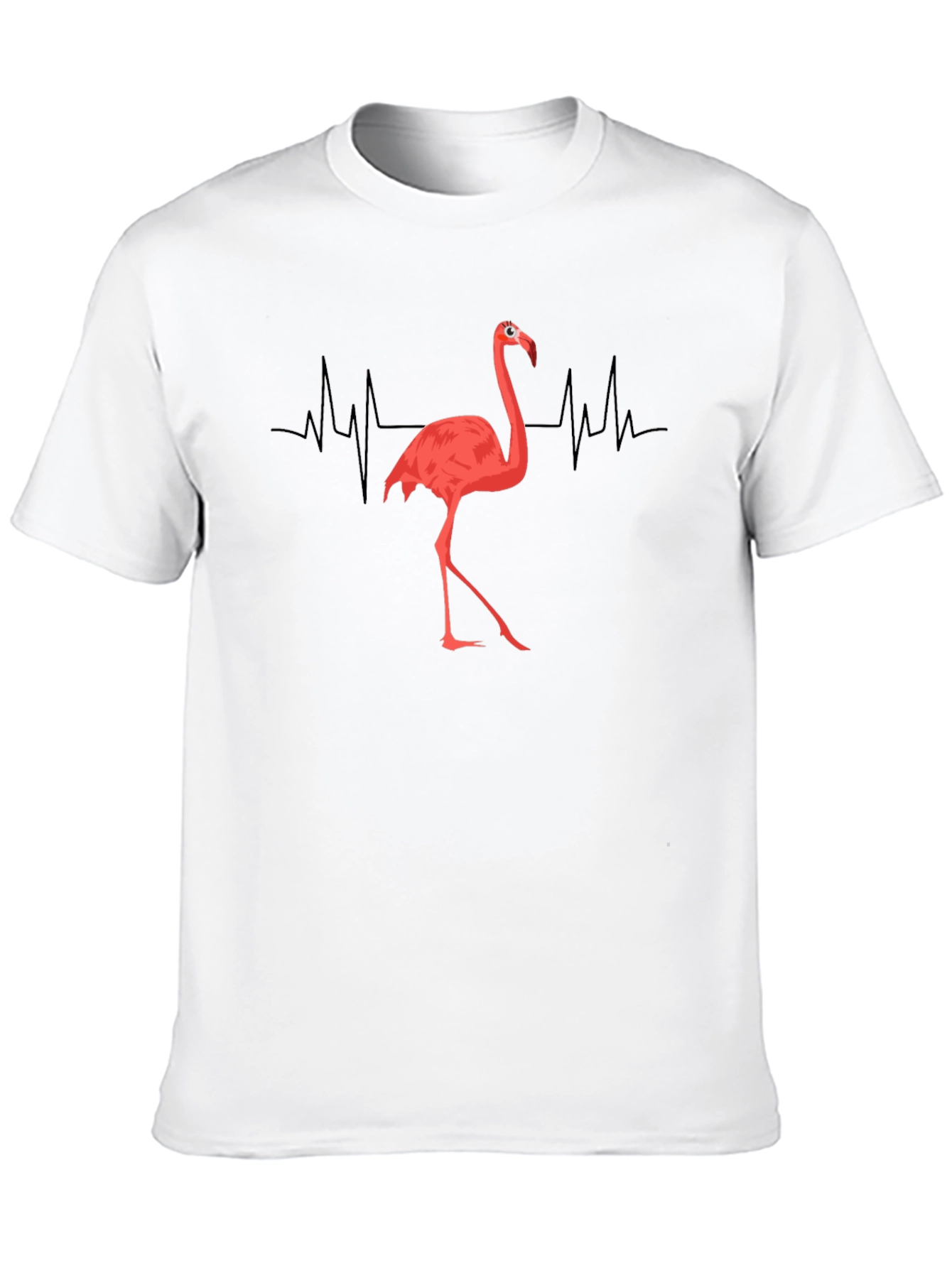 Flamingo Heartbeat T-Shirt - Novelty Graphic Tee