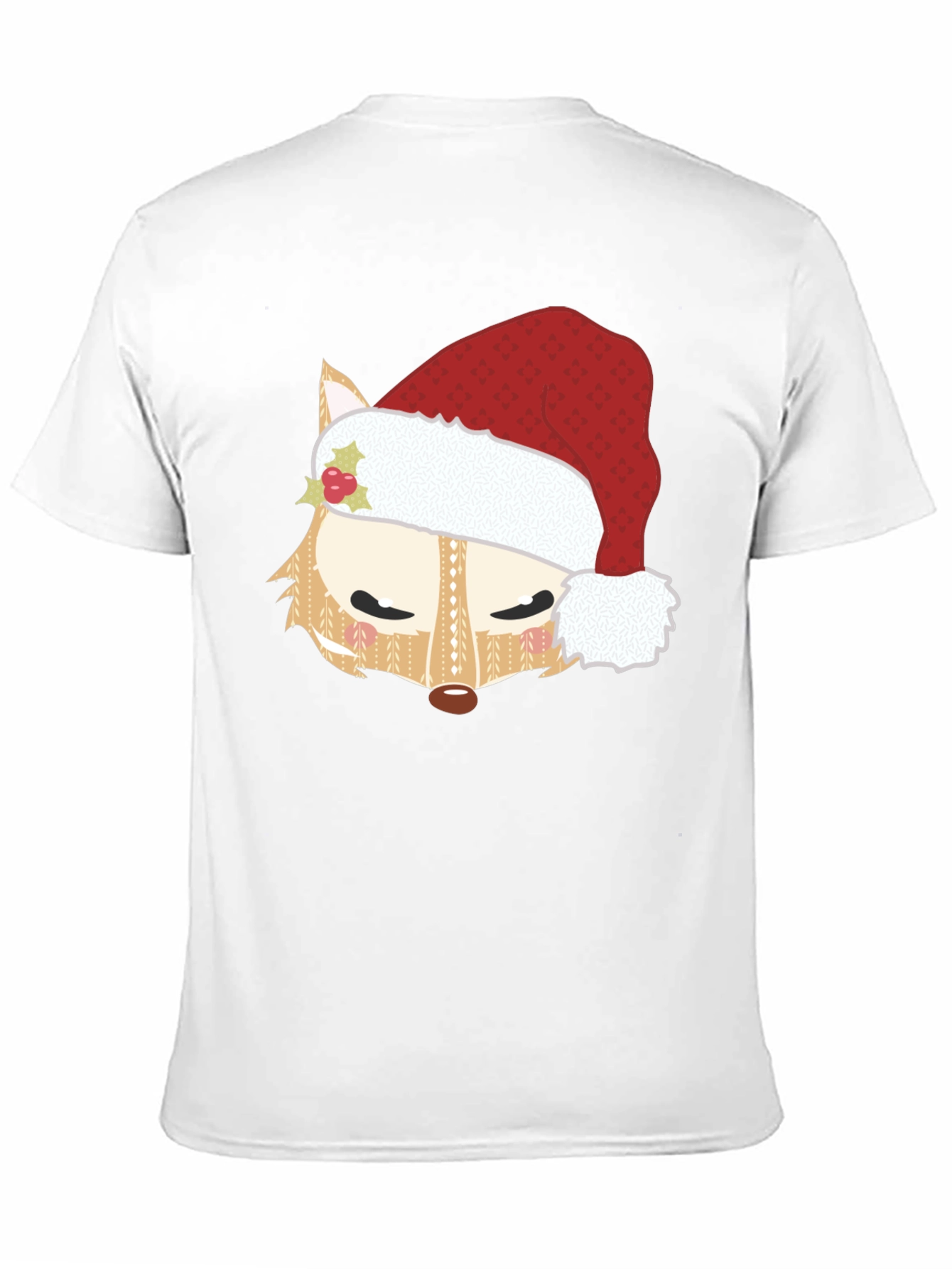 Festive Fox Santa Hat Graphic Tee