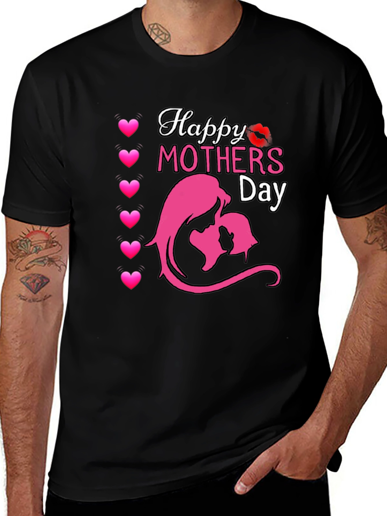 Happy Mothers Day Graphic T-Shirt - Black
