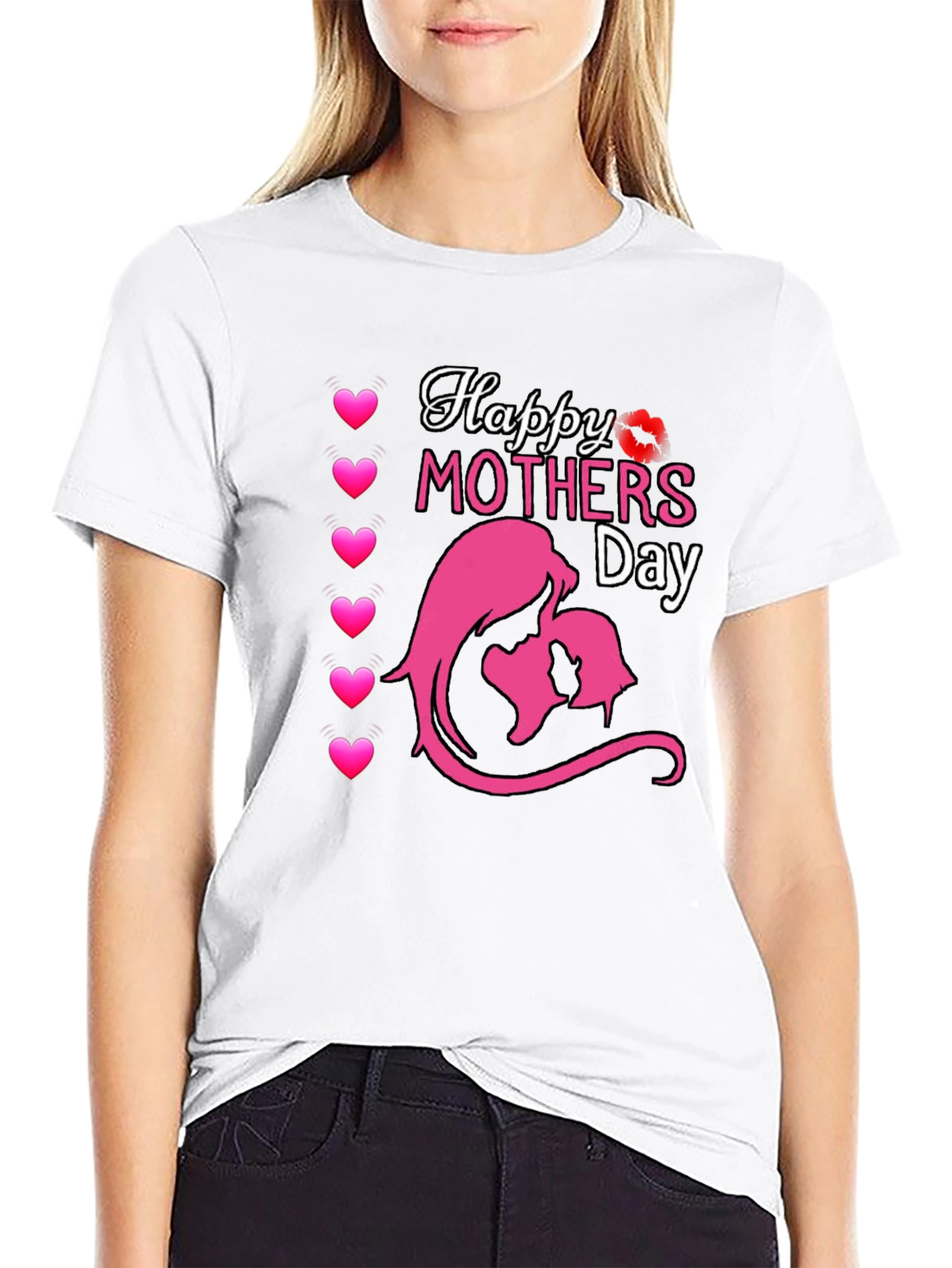 Happy Mothers Day Graphic T-Shirt - Black