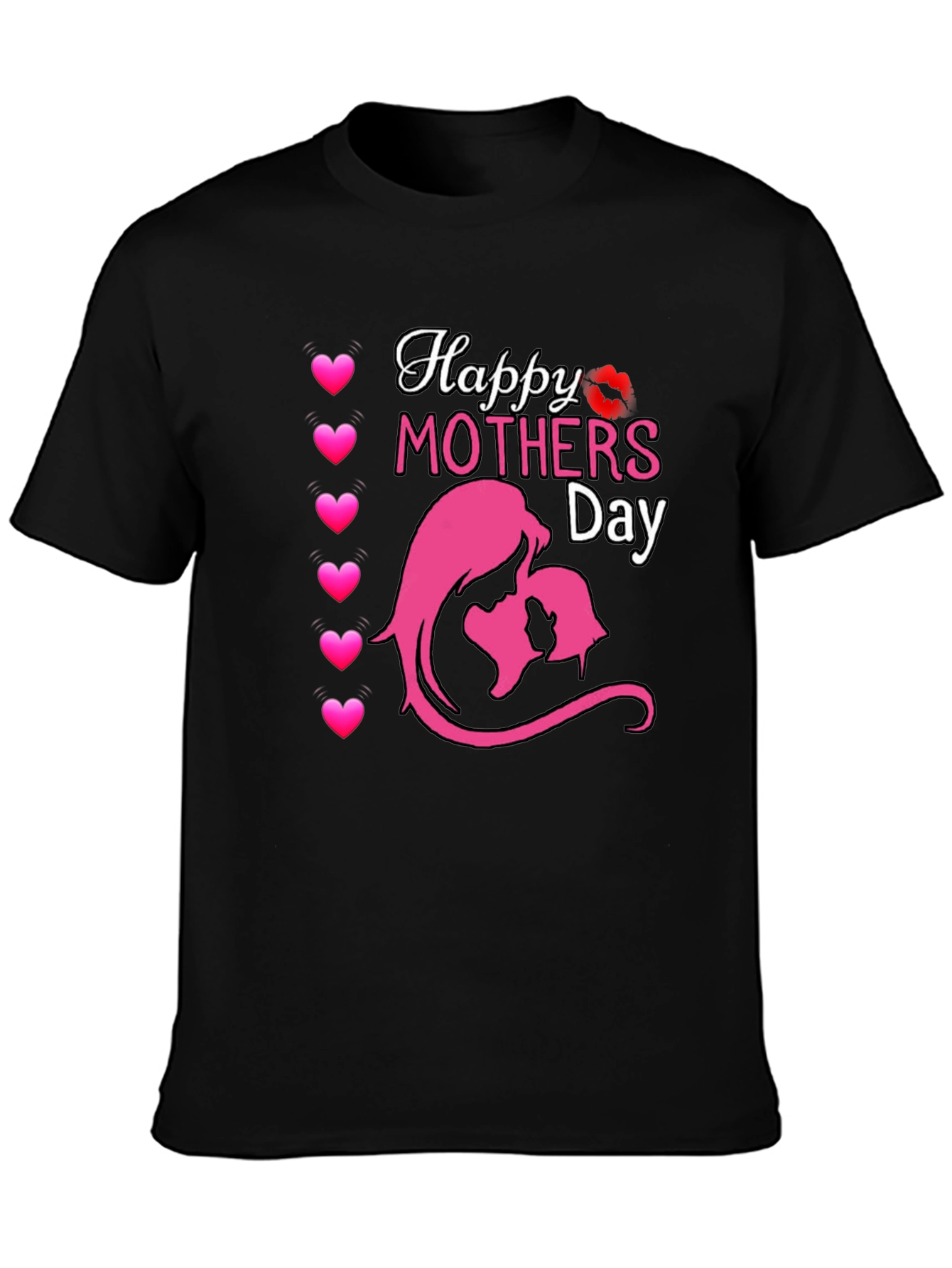 Happy Mothers Day Graphic T-Shirt - Black