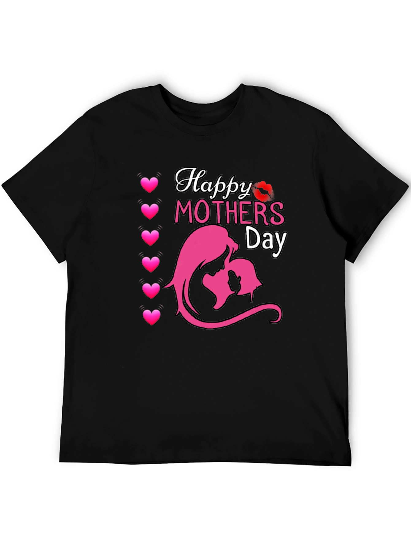 Happy Mothers Day Graphic T-Shirt - Black
