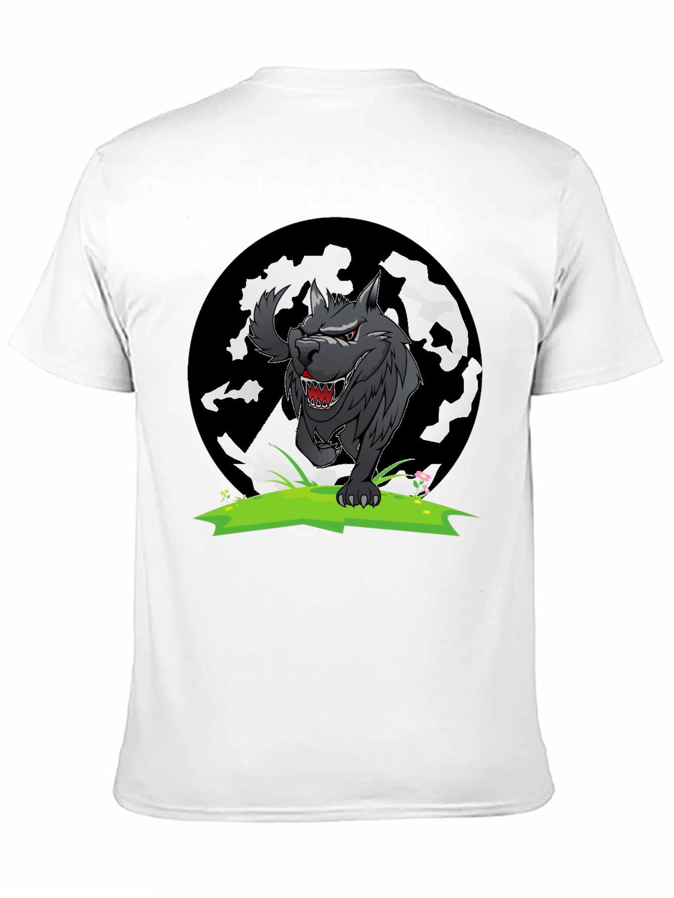 Wolf Graphic Tee - Black Cotton T-Shirt