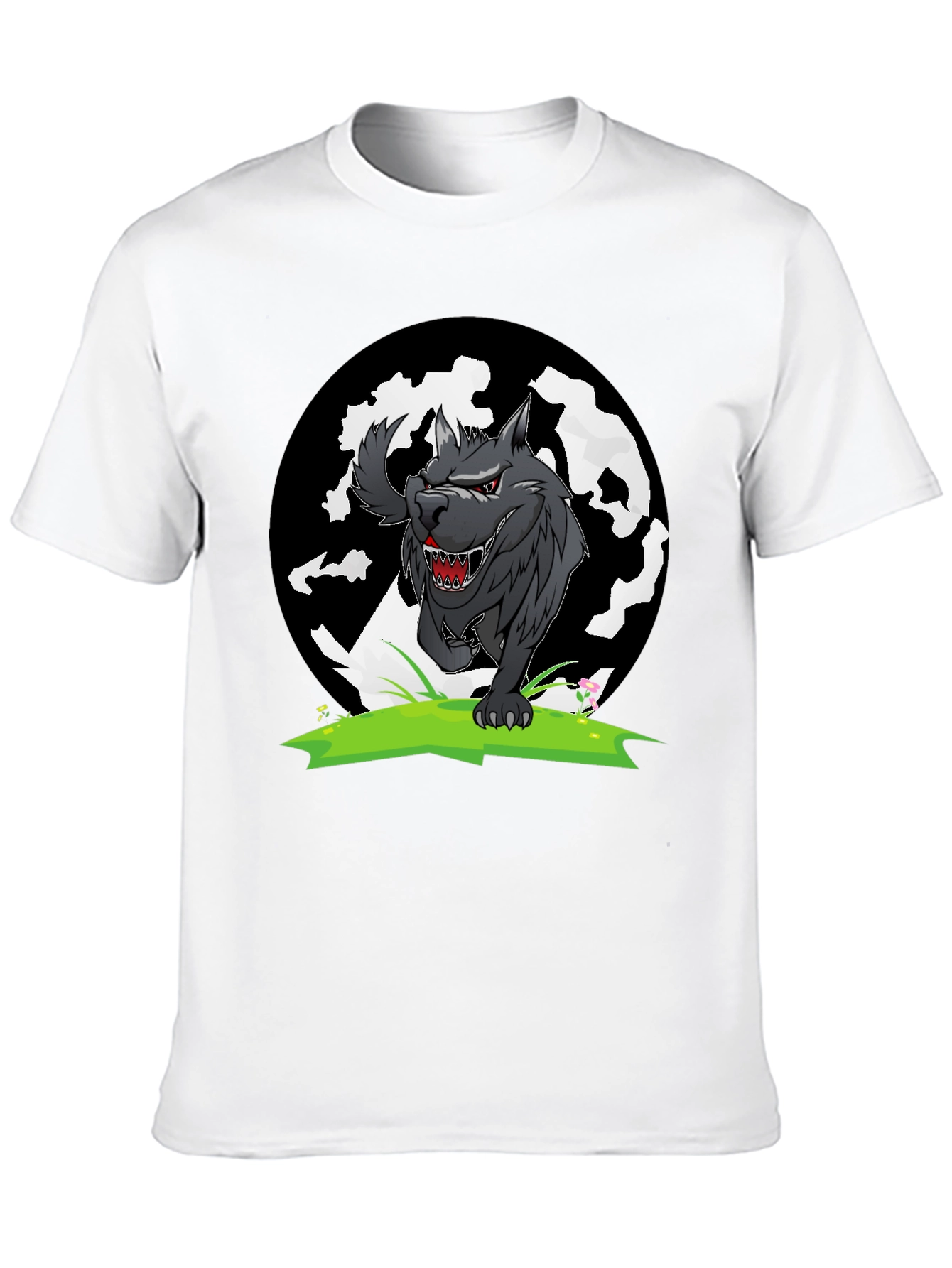 Wolf Graphic Tee - Black Cotton T-Shirt
