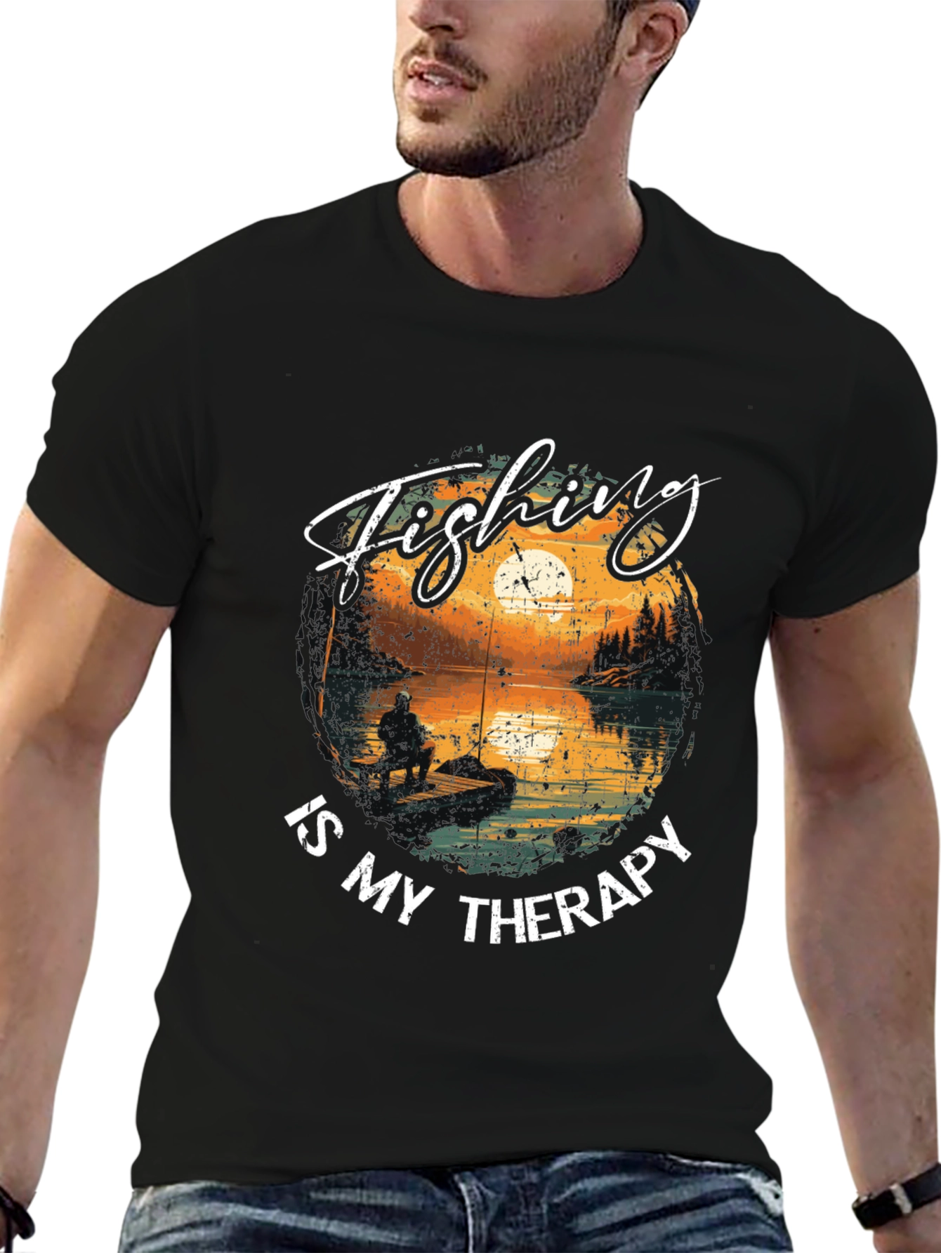 Fishing is My Therapy Graphic T-Shirt