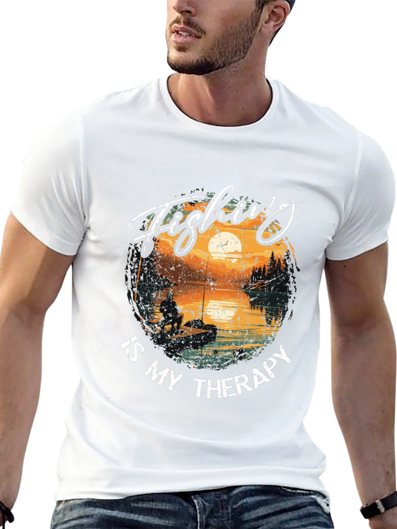 Fishing is My Therapy Graphic T-Shirt