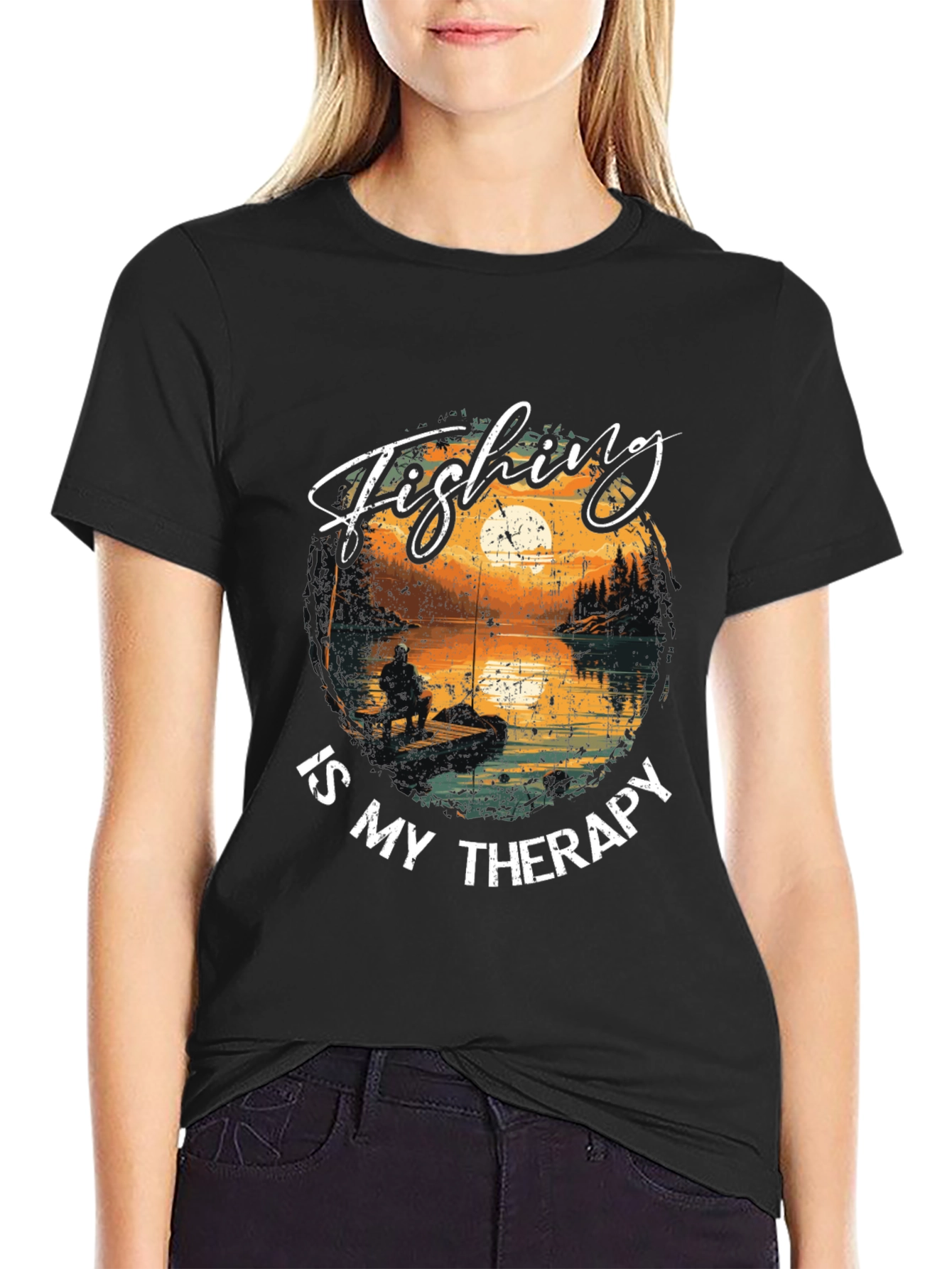 Fishing is My Therapy Graphic T-Shirt