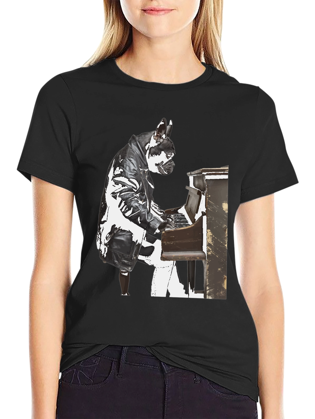 Piano Dog T-Shirt - Quirky Style