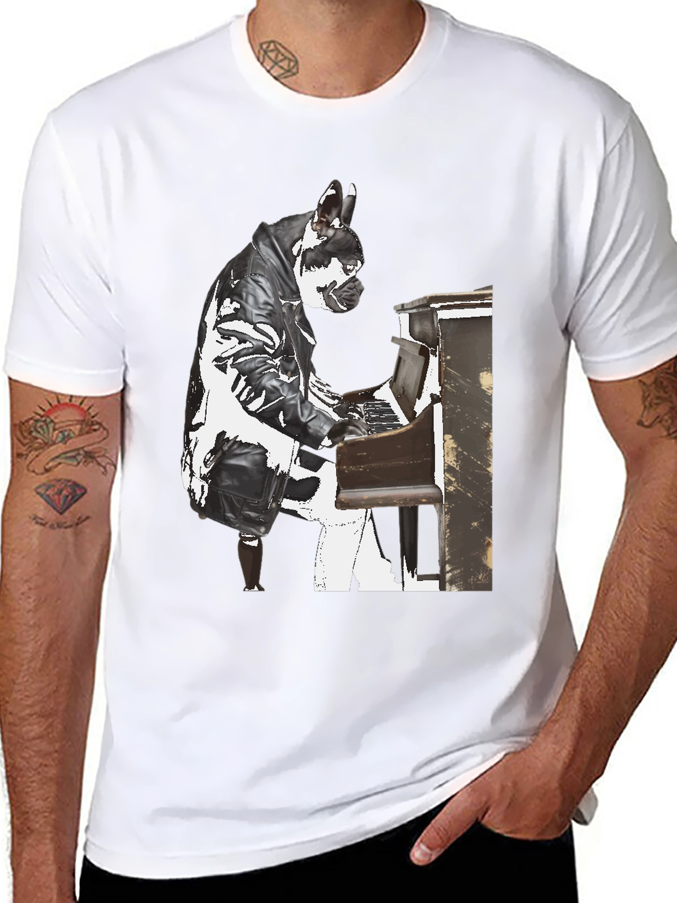 Piano Dog T-Shirt - Quirky Style