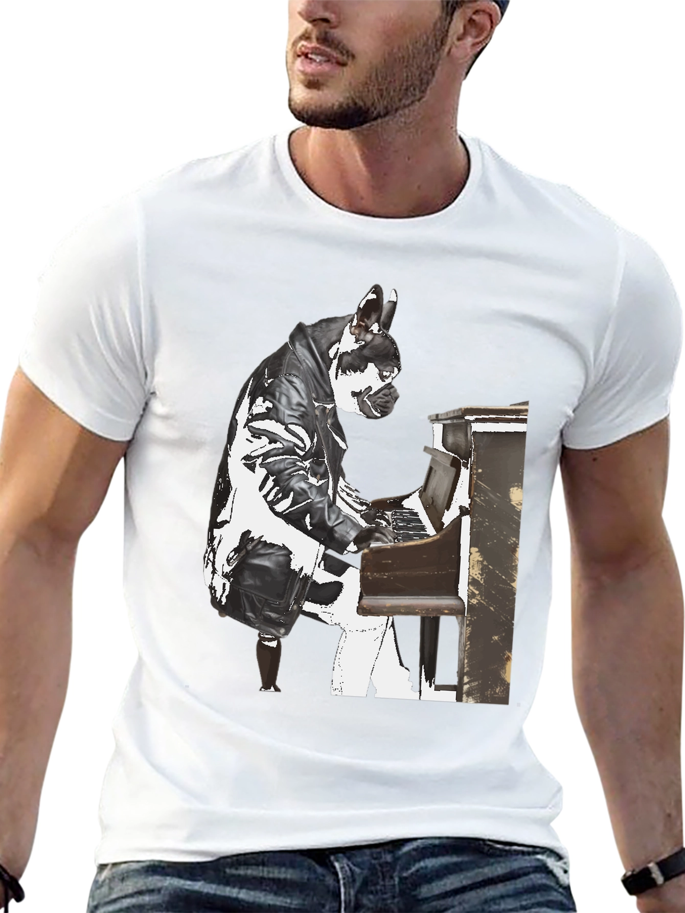 Piano Dog T-Shirt - Quirky Style