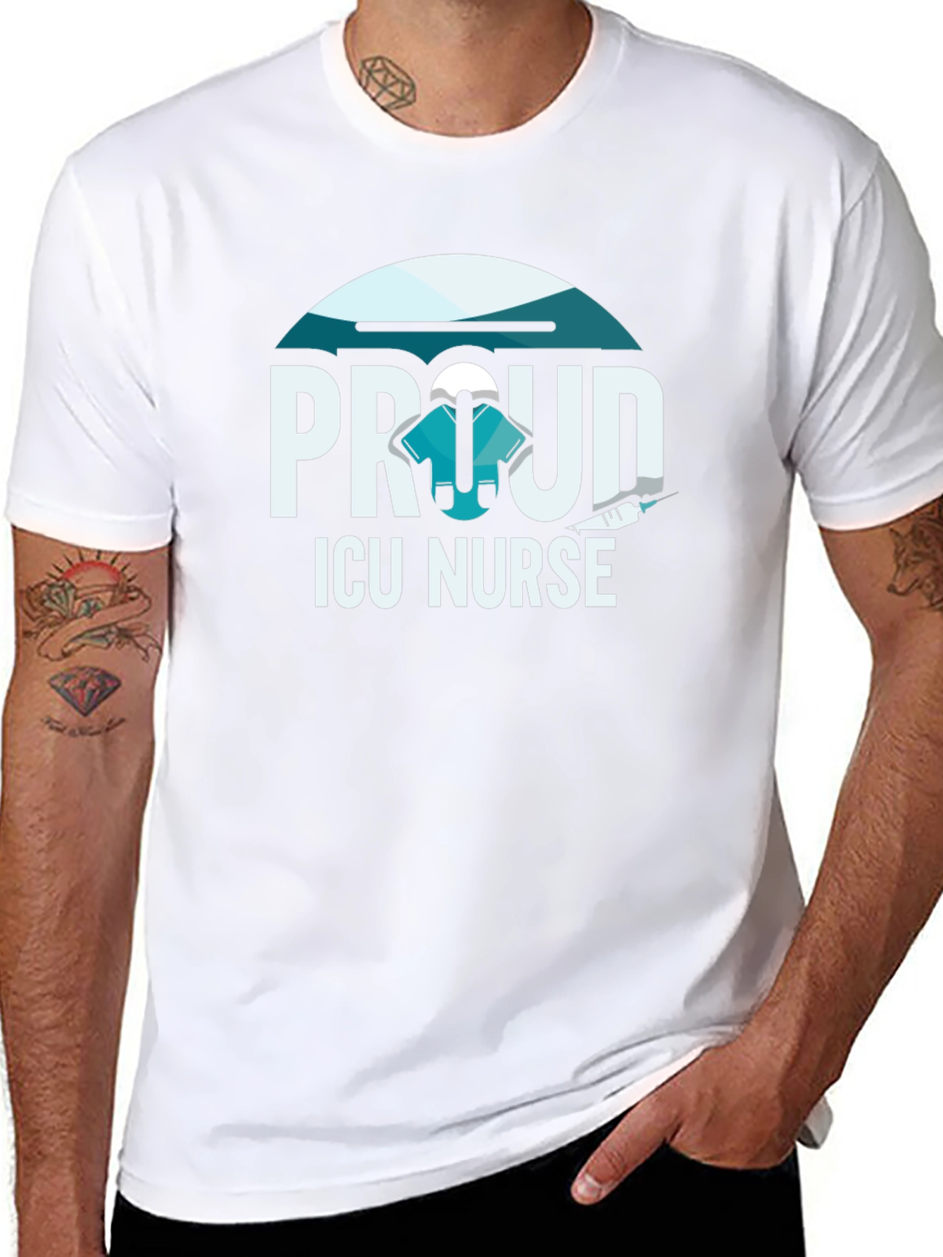 Proud ICU Nurse T-Shirt - Black Graphic Tee