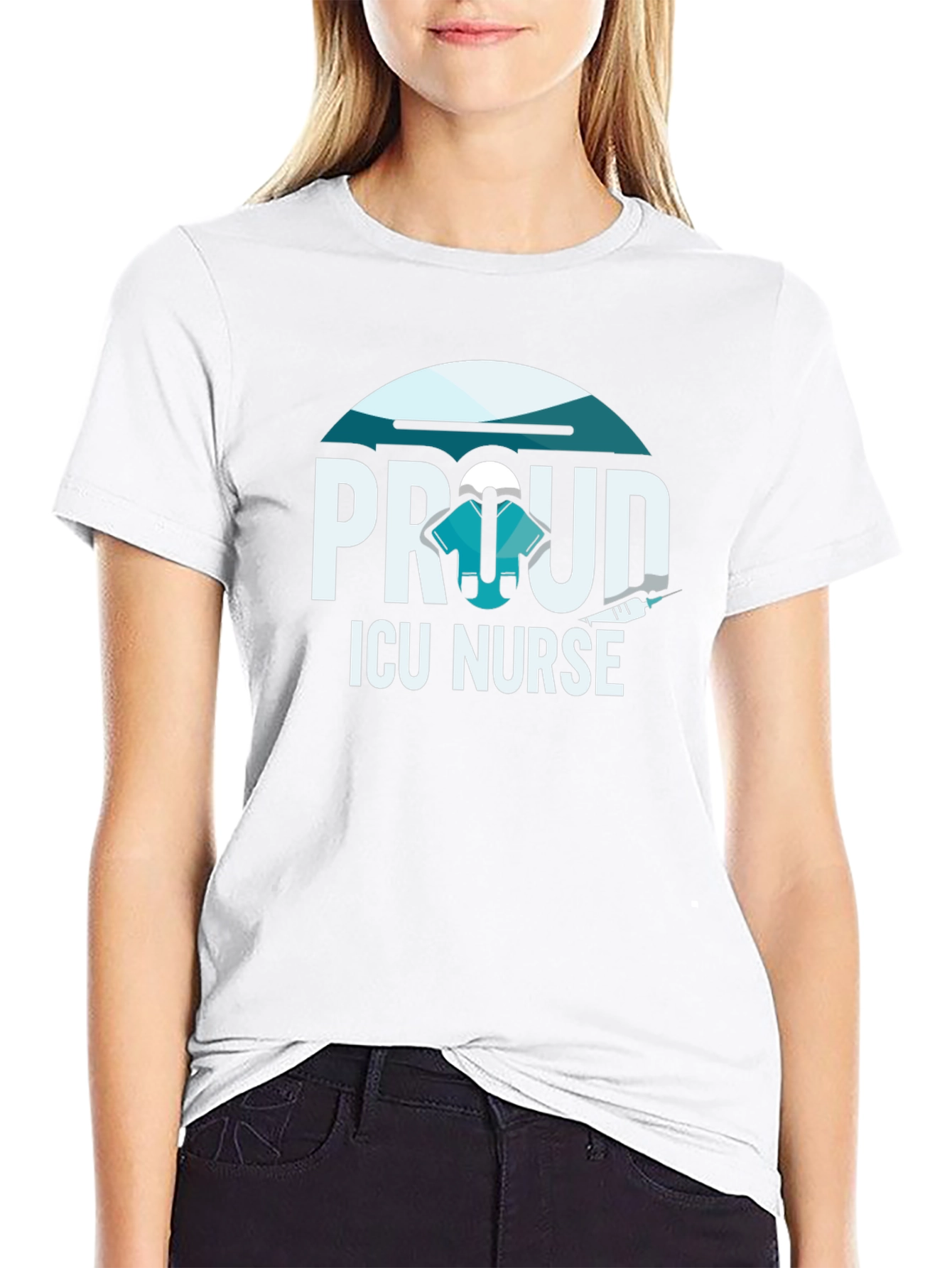 Proud ICU Nurse T-Shirt - Black Graphic Tee