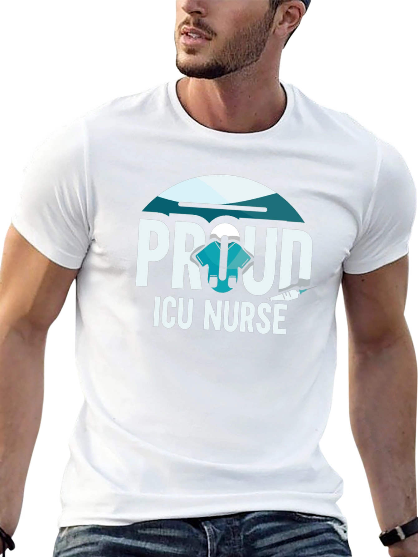 Proud ICU Nurse T-Shirt - Black Graphic Tee