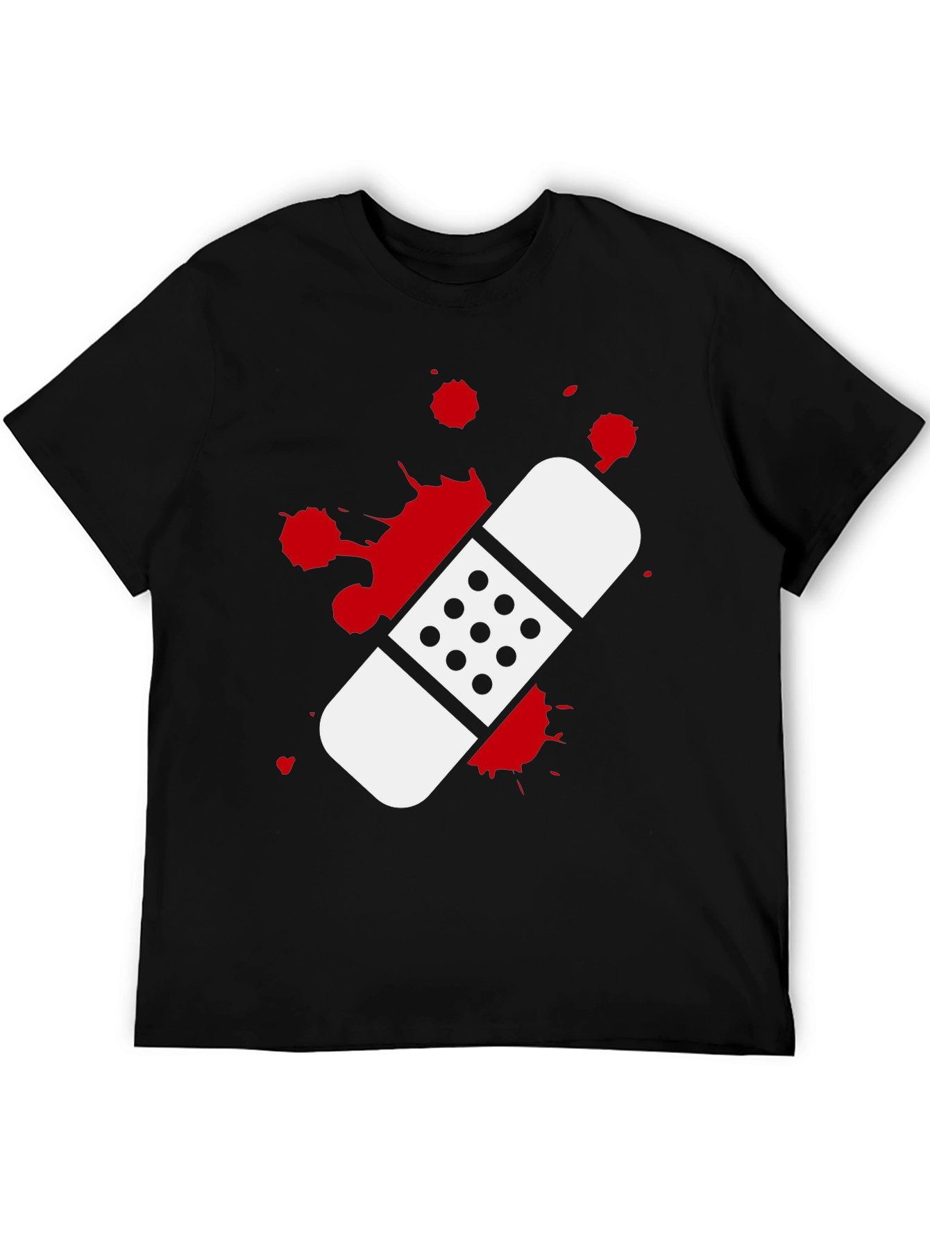 Bandage Graphic T-Shirt - Black Cotton Tee